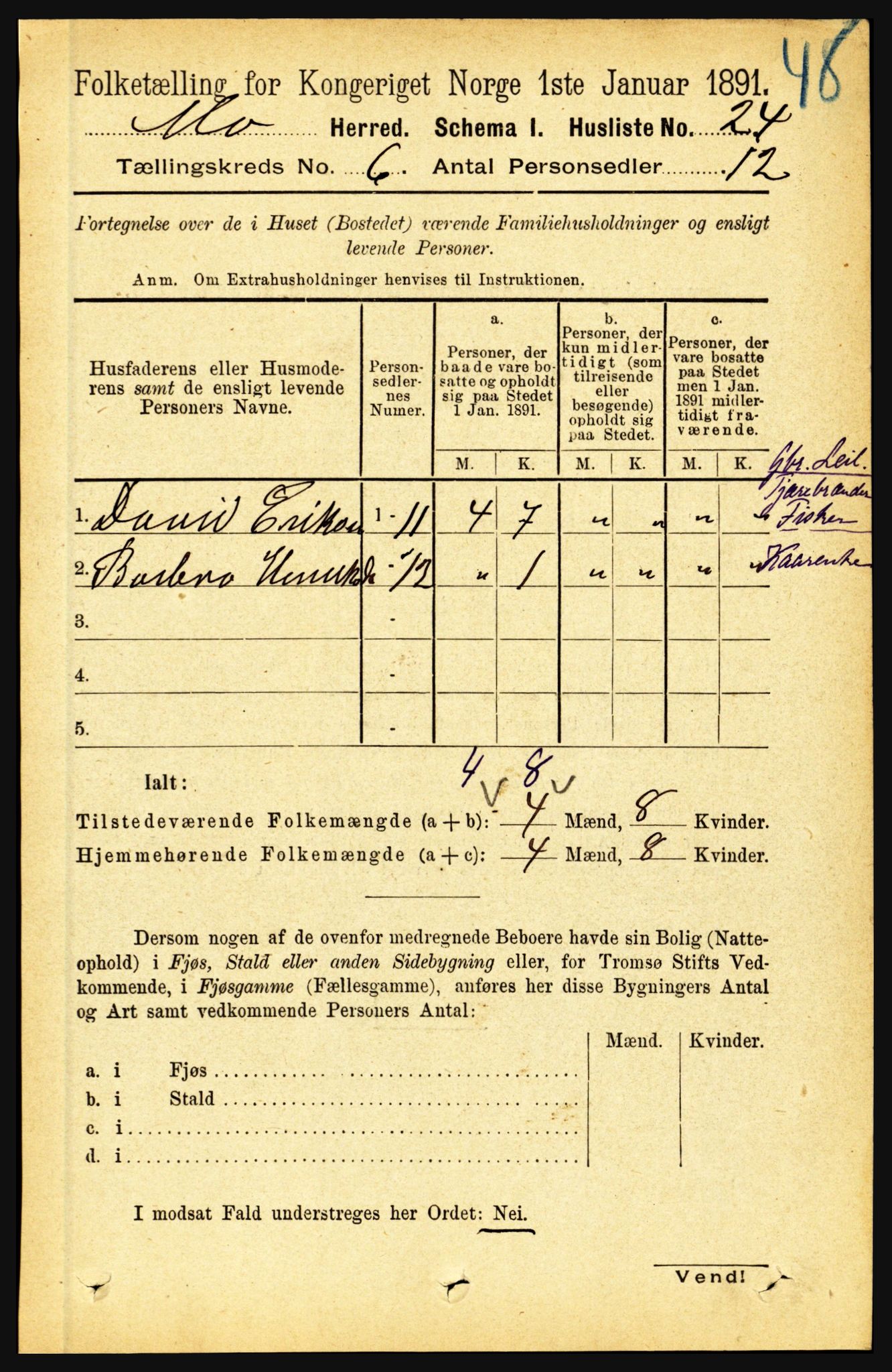 RA, Folketelling 1891 for 1833 Mo herred, 1891, s. 2188