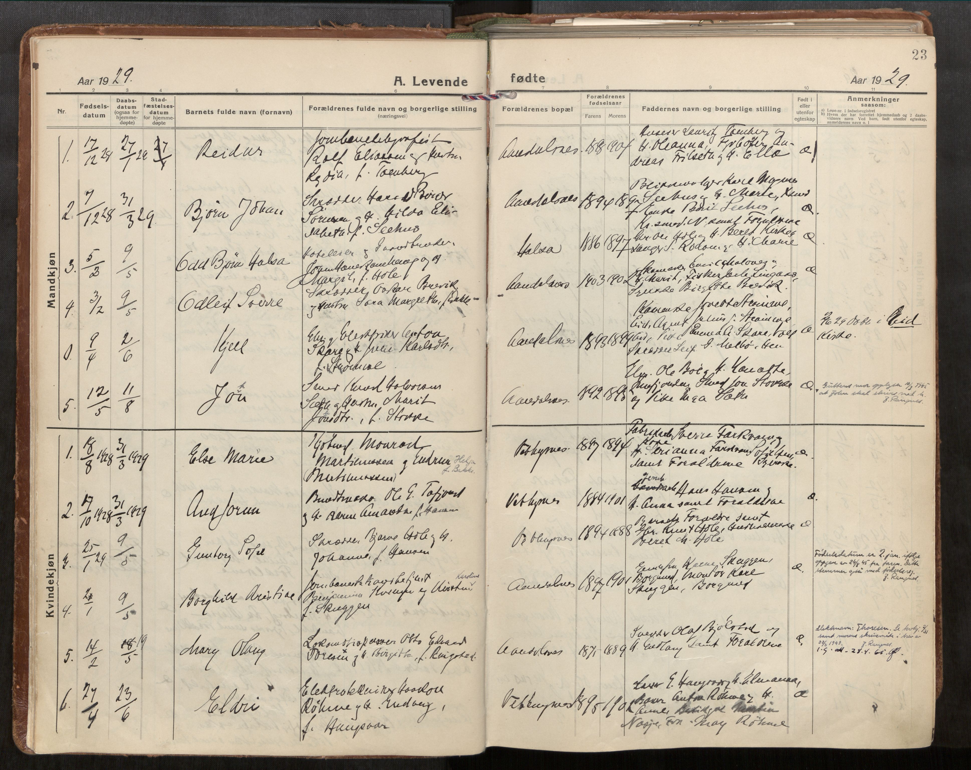 Ministerialprotokoller, klokkerbøker og fødselsregistre - Møre og Romsdal, AV/SAT-A-1454/544/L0587: Ministerialbok nr. 544A11, 1924-1954, s. 23