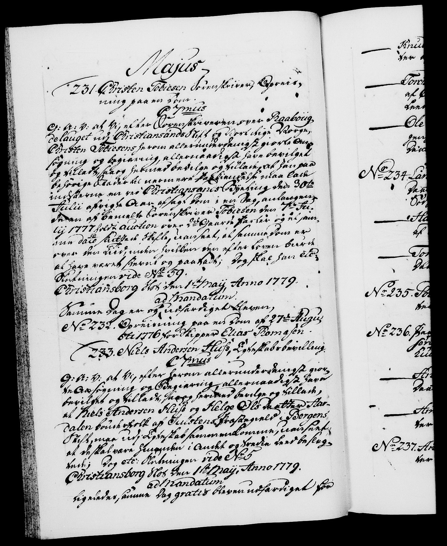 Danske Kanselli 1572-1799, RA/EA-3023/F/Fc/Fca/Fcaa/L0048: Norske registre, 1779-1781, s. 78b