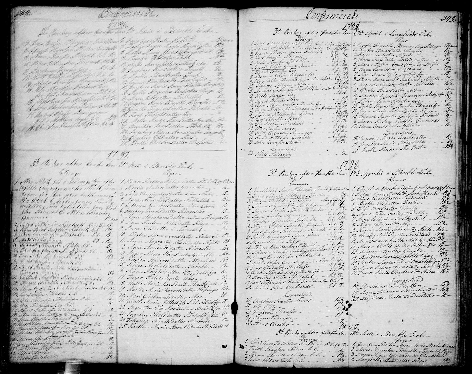 Bamble kirkebøker, AV/SAKO-A-253/F/Fa/L0002: Ministerialbok nr. I 2, 1775-1814, s. 344-345