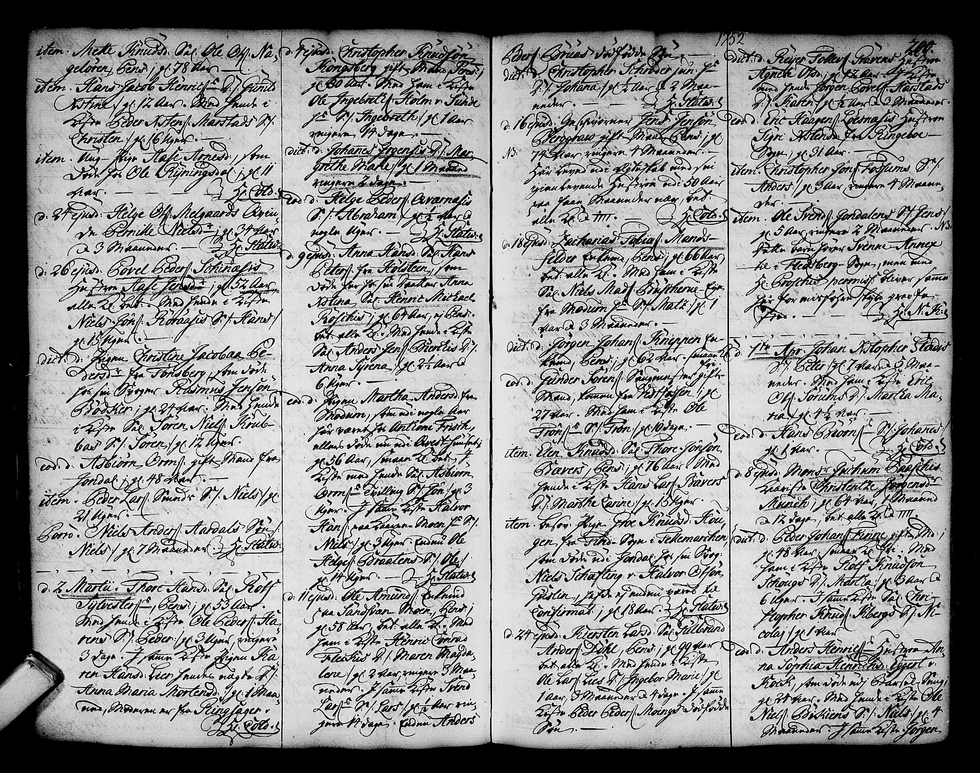 Kongsberg kirkebøker, SAKO/A-22/F/Fa/L0003: Ministerialbok nr. I 3, 1744-1755, s. 200