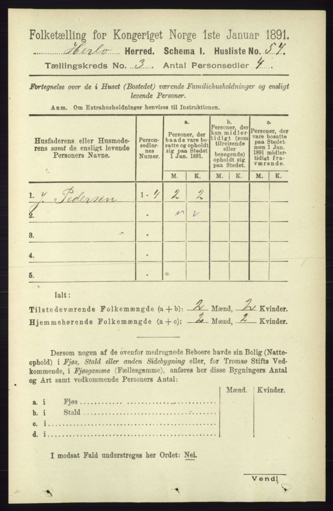 RA, Folketelling 1891 for 1258 Herdla herred, 1891, s. 1072