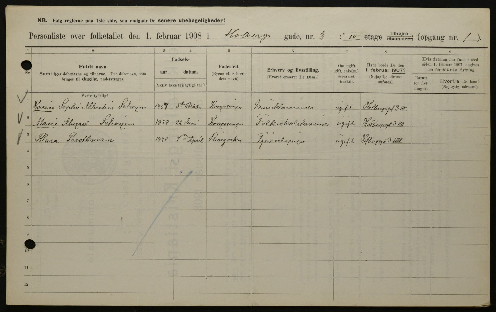 OBA, Kommunal folketelling 1.2.1908 for Kristiania kjøpstad, 1908, s. 36204