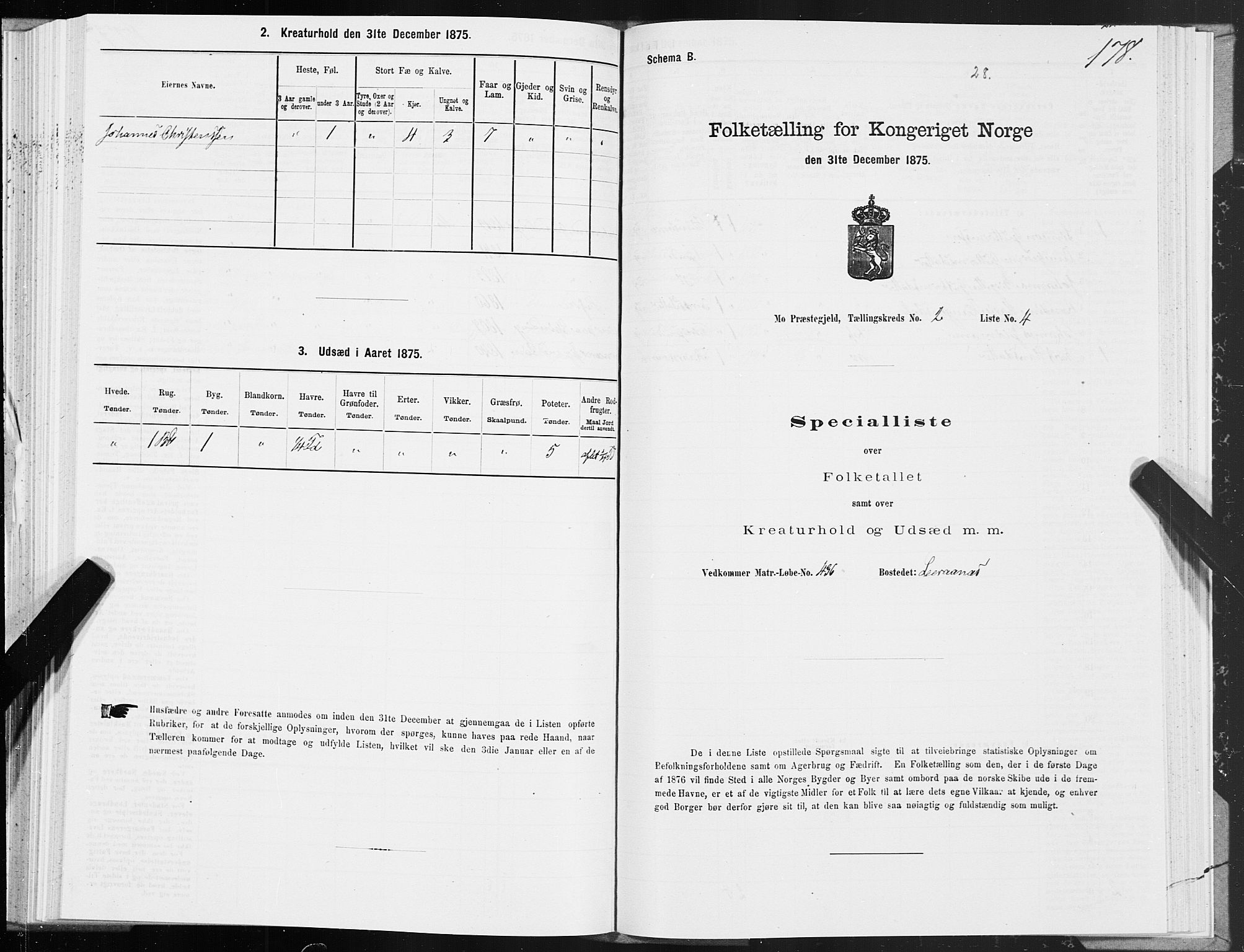 SAT, Folketelling 1875 for 1833P Mo prestegjeld, 1875, s. 1178