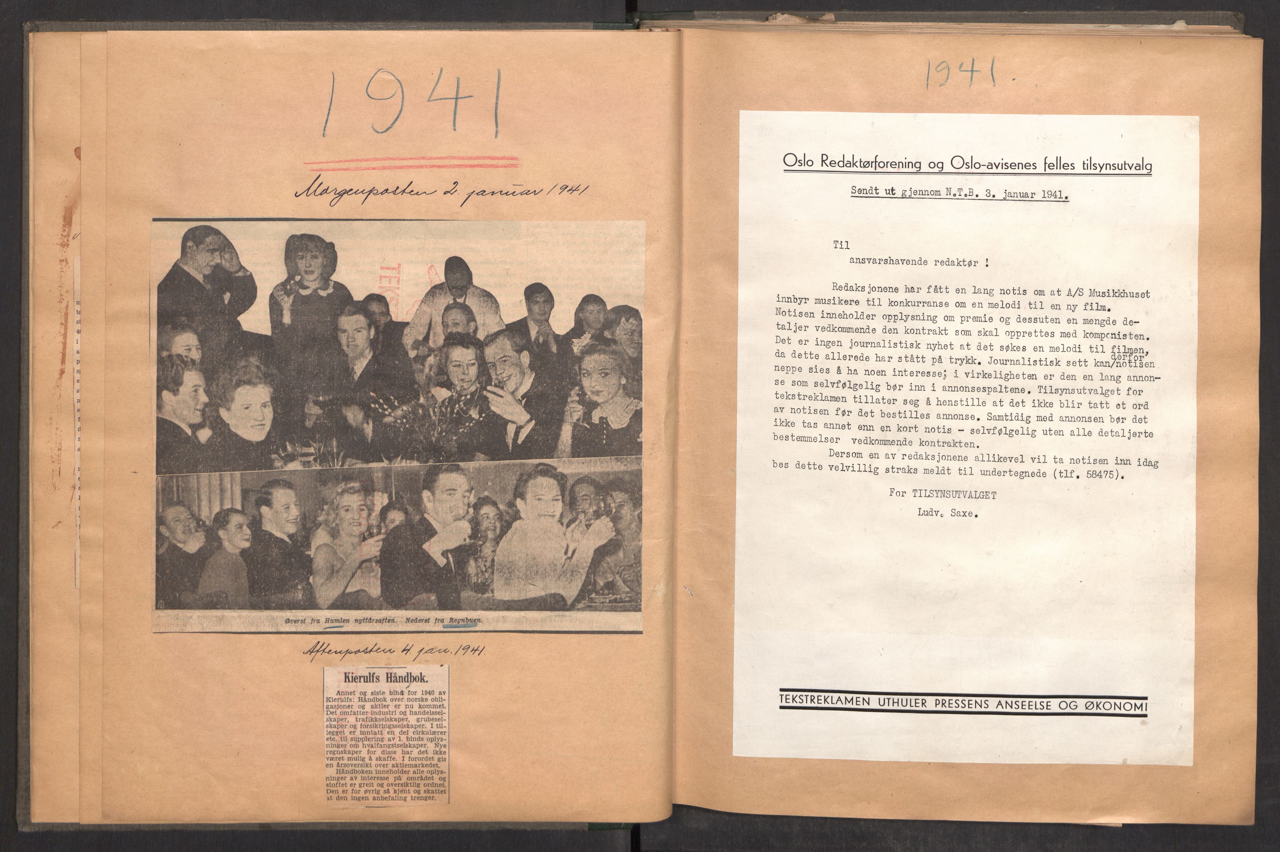 Tekstreklameutvalget, RA/PA-0854/A/Aa/L0004: Kvartalsrapporter om virksomheten, 1940-1951