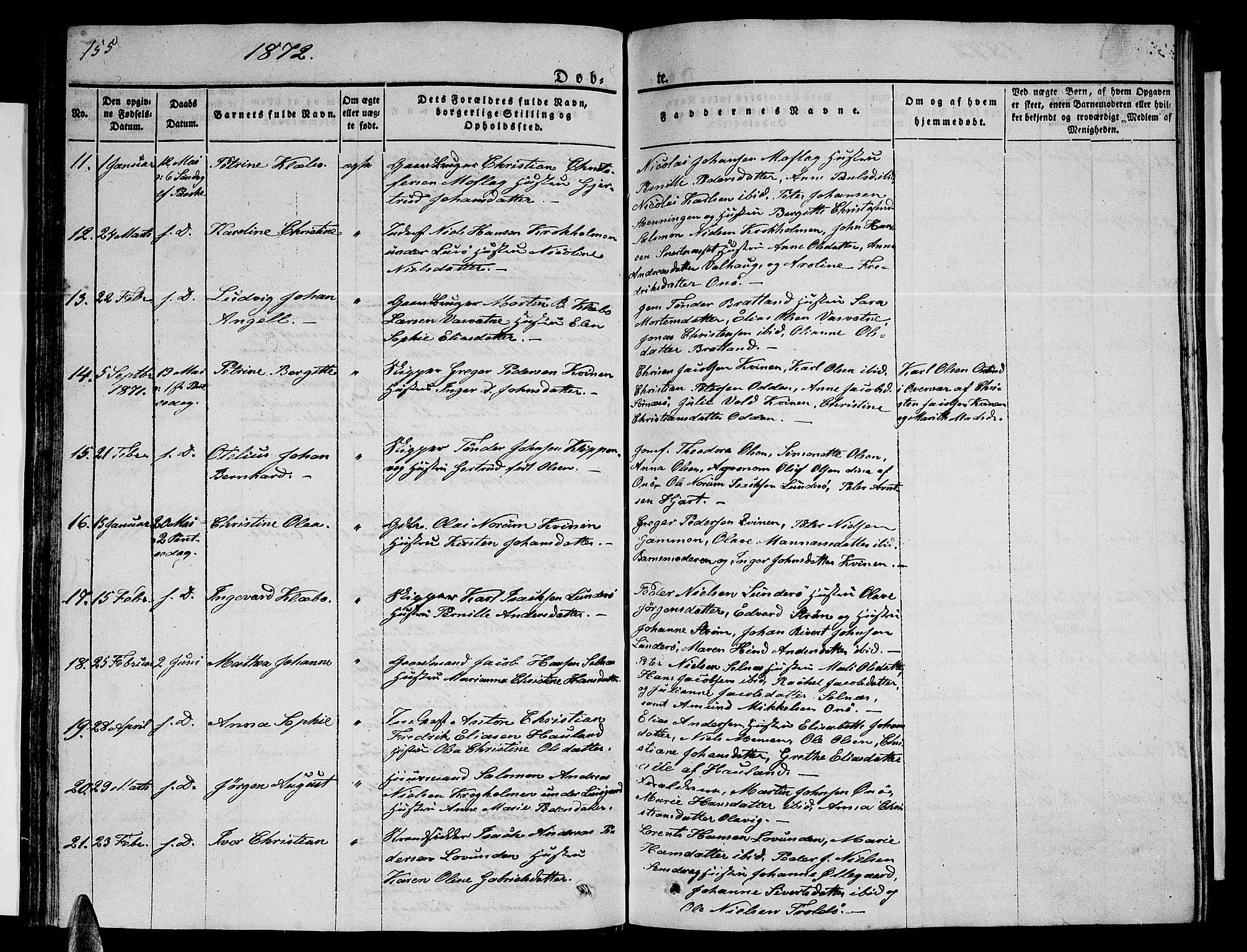 Ministerialprotokoller, klokkerbøker og fødselsregistre - Nordland, AV/SAT-A-1459/839/L0572: Klokkerbok nr. 839C02, 1841-1873, s. 155