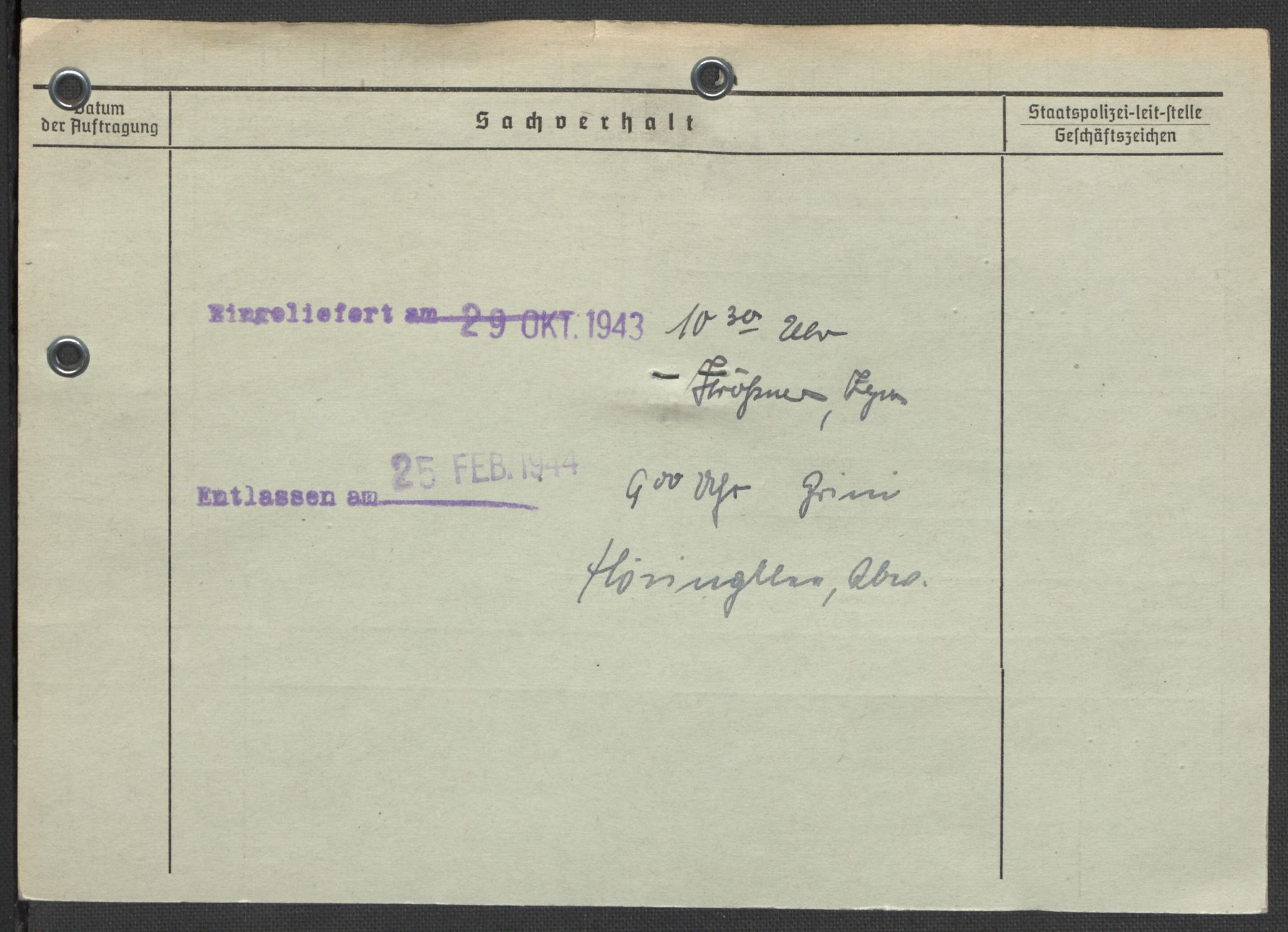 Befehlshaber der Sicherheitspolizei und des SD, RA/RAFA-5969/E/Ea/Eaa/L0002: Register over norske fanger i Møllergata 19: Bj-Eng, 1940-1945, s. 538