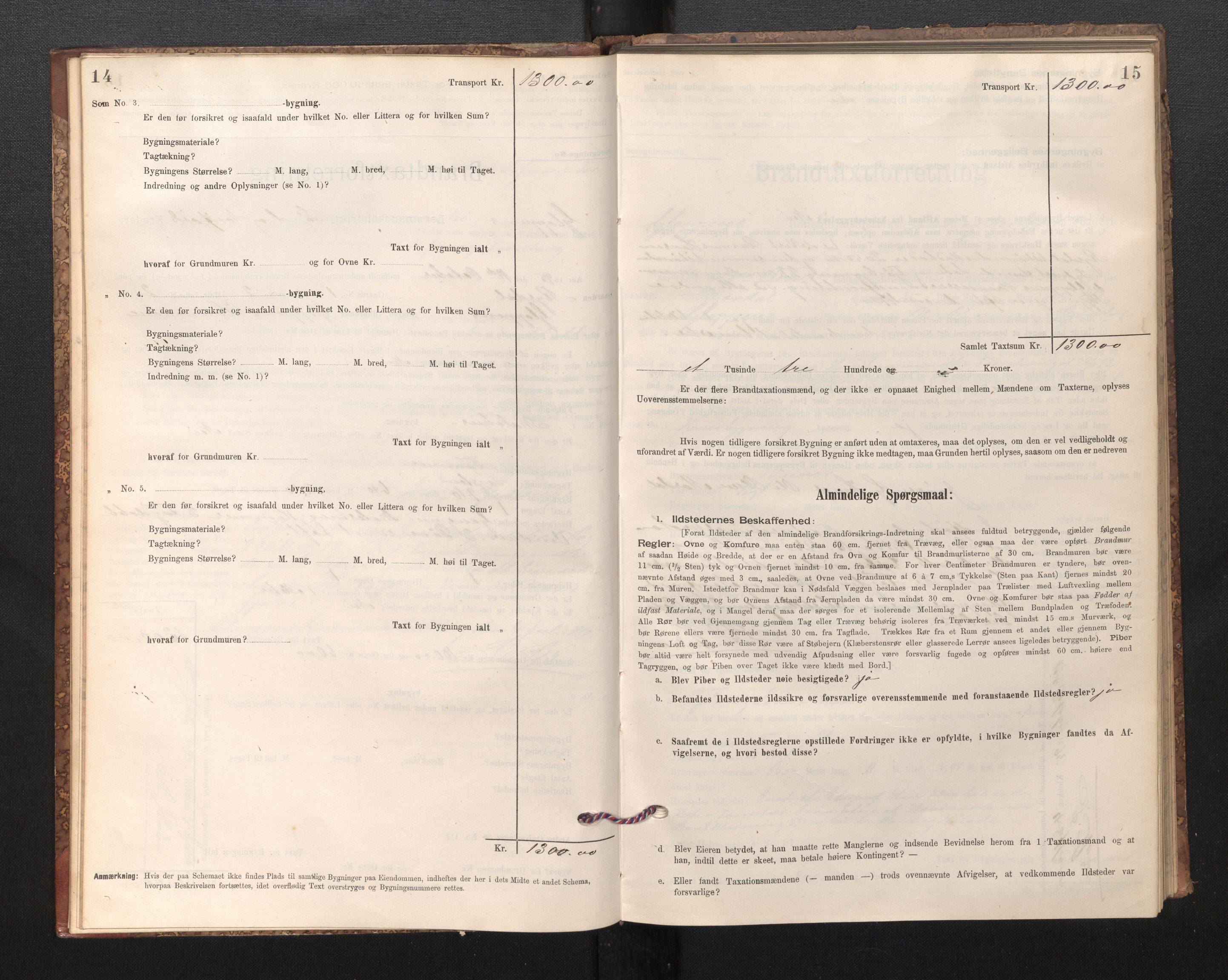 Lensmannen i Gloppen og Breim, AV/SAB-A-27801/0012/L0003: Branntakstprotokoll, skjematakst, 1894-1931, s. 14-15