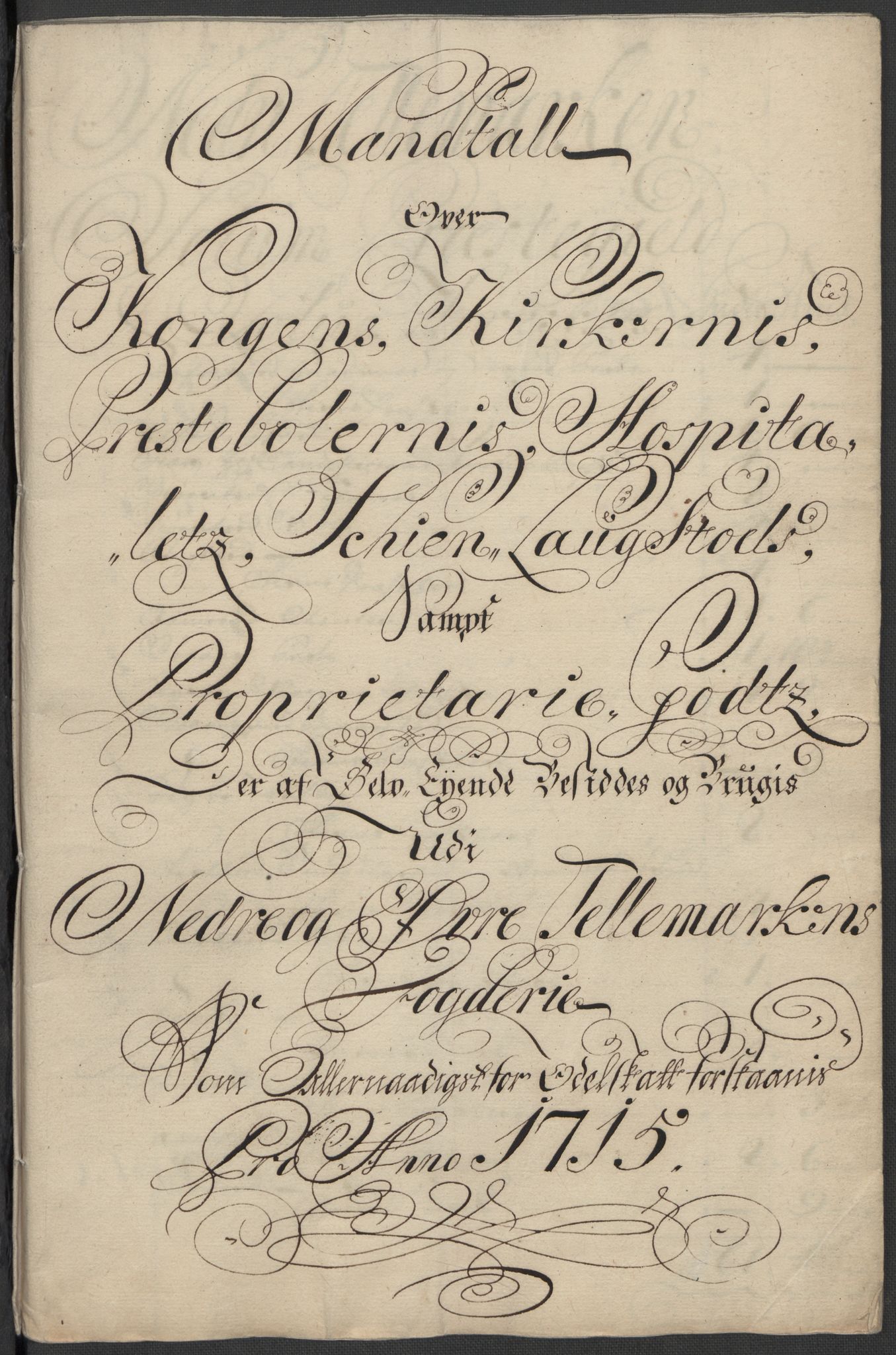 Rentekammeret inntil 1814, Reviderte regnskaper, Fogderegnskap, RA/EA-4092/R36/L2127: Fogderegnskap Øvre og Nedre Telemark og Bamble, 1715, s. 282