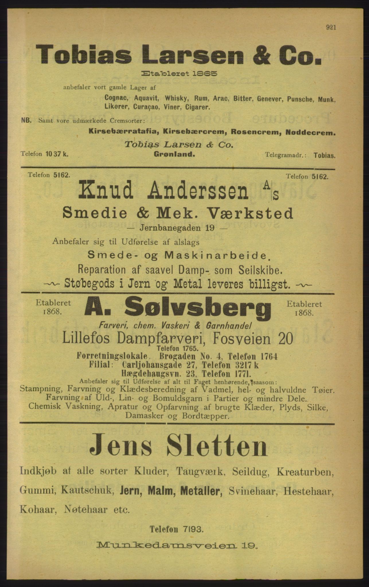 Kristiania/Oslo adressebok, PUBL/-, 1906, s. 921