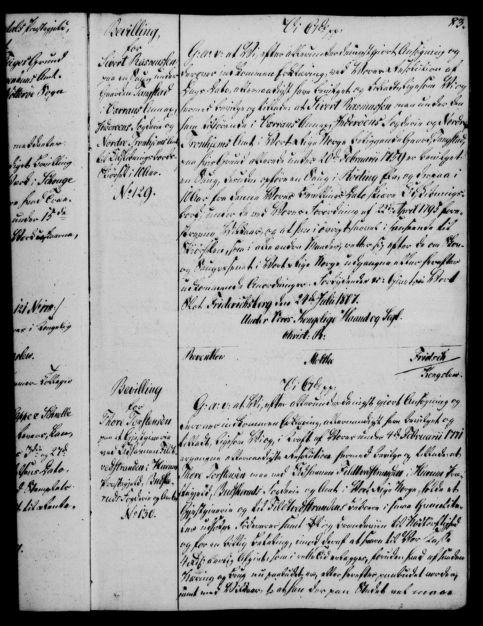 Rentekammeret, Kammerkanselliet, AV/RA-EA-3111/G/Gg/Gga/L0019: Norsk ekspedisjonsprotokoll med register (merket RK 53.19), 1807-1810, s. 83