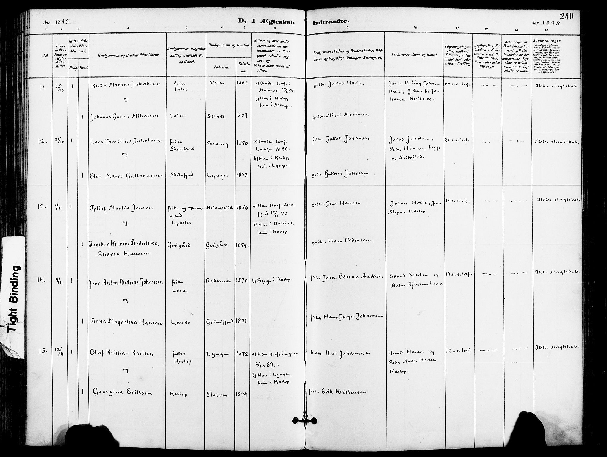 Karlsøy sokneprestembete, AV/SATØ-S-1299/H/Ha/Haa/L0007kirke: Ministerialbok nr. 7, 1891-1902, s. 249