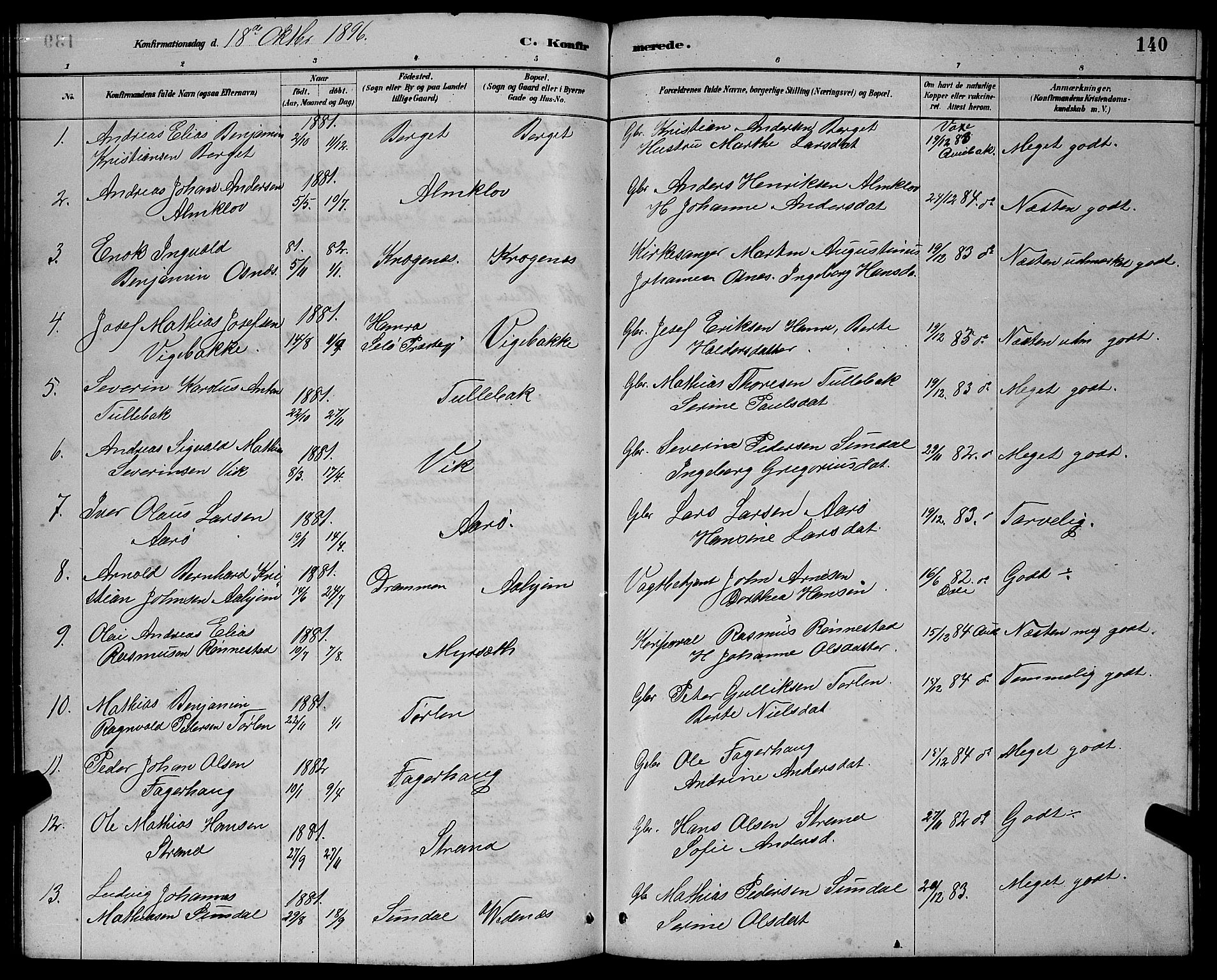 Ministerialprotokoller, klokkerbøker og fødselsregistre - Møre og Romsdal, AV/SAT-A-1454/501/L0017: Klokkerbok nr. 501C03, 1885-1901, s. 140