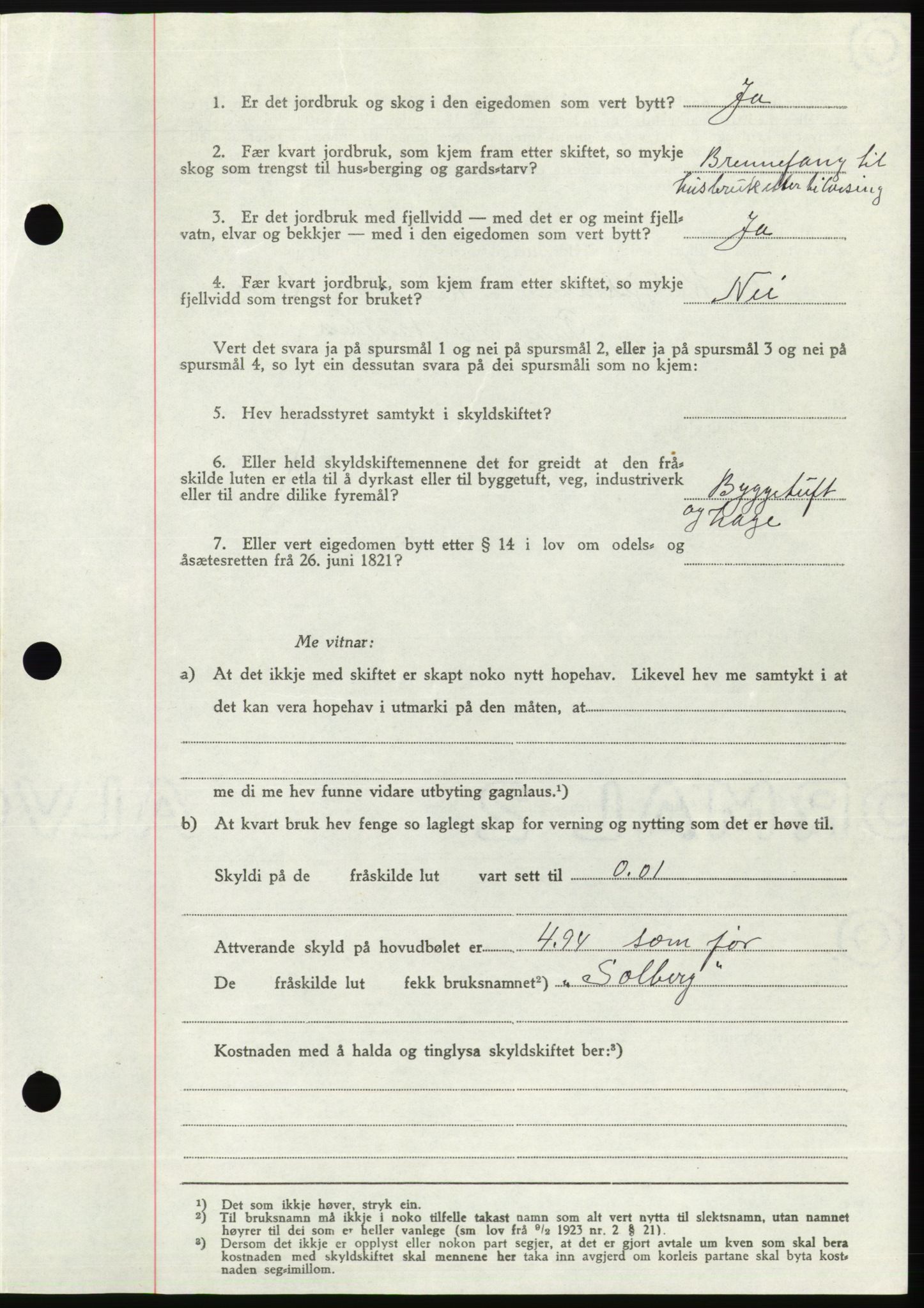 Søre Sunnmøre sorenskriveri, AV/SAT-A-4122/1/2/2C/L0081: Pantebok nr. 7A, 1947-1948, Dagboknr: 1087/1947