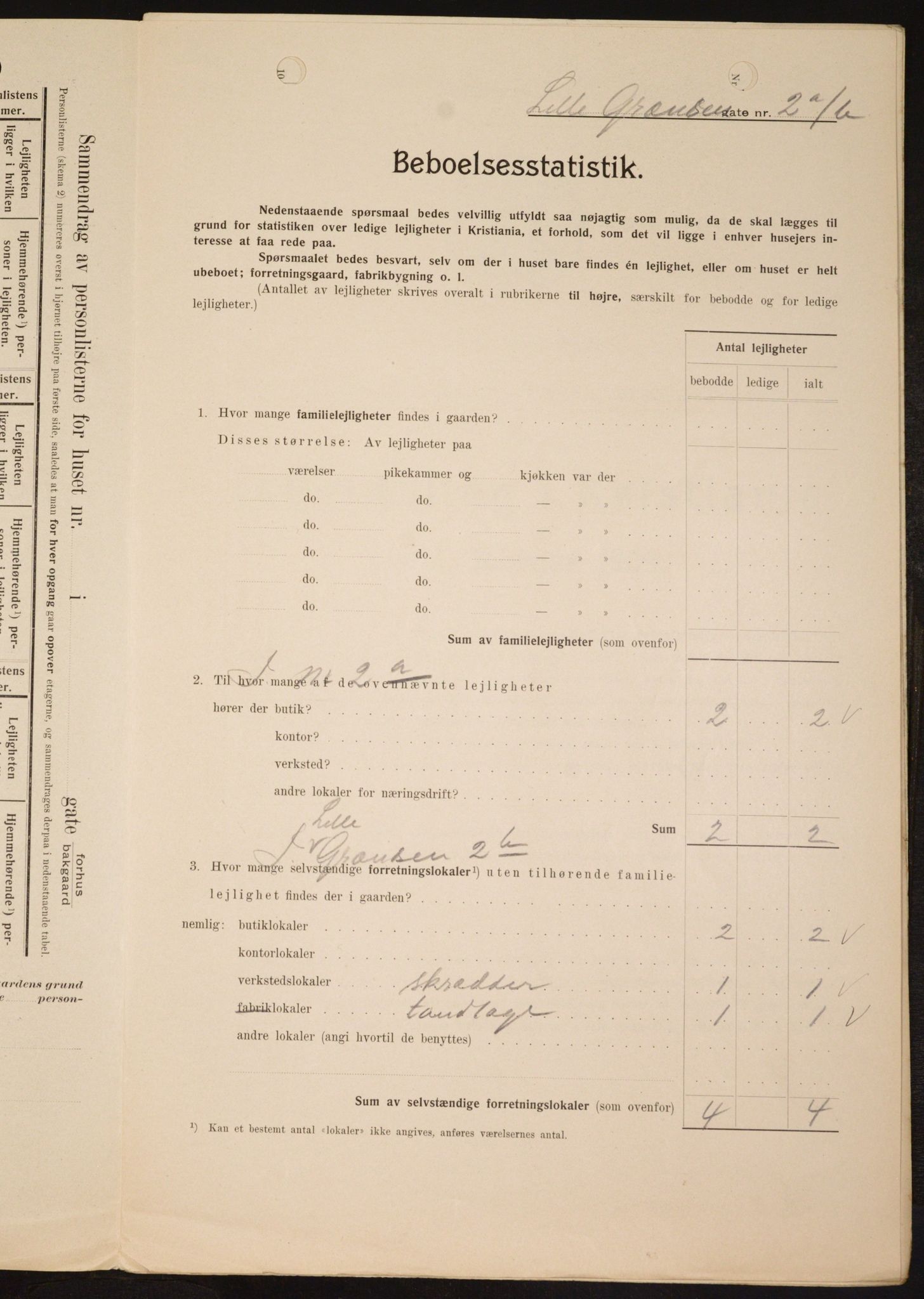 OBA, Kommunal folketelling 1.2.1909 for Kristiania kjøpstad, 1909, s. 52492