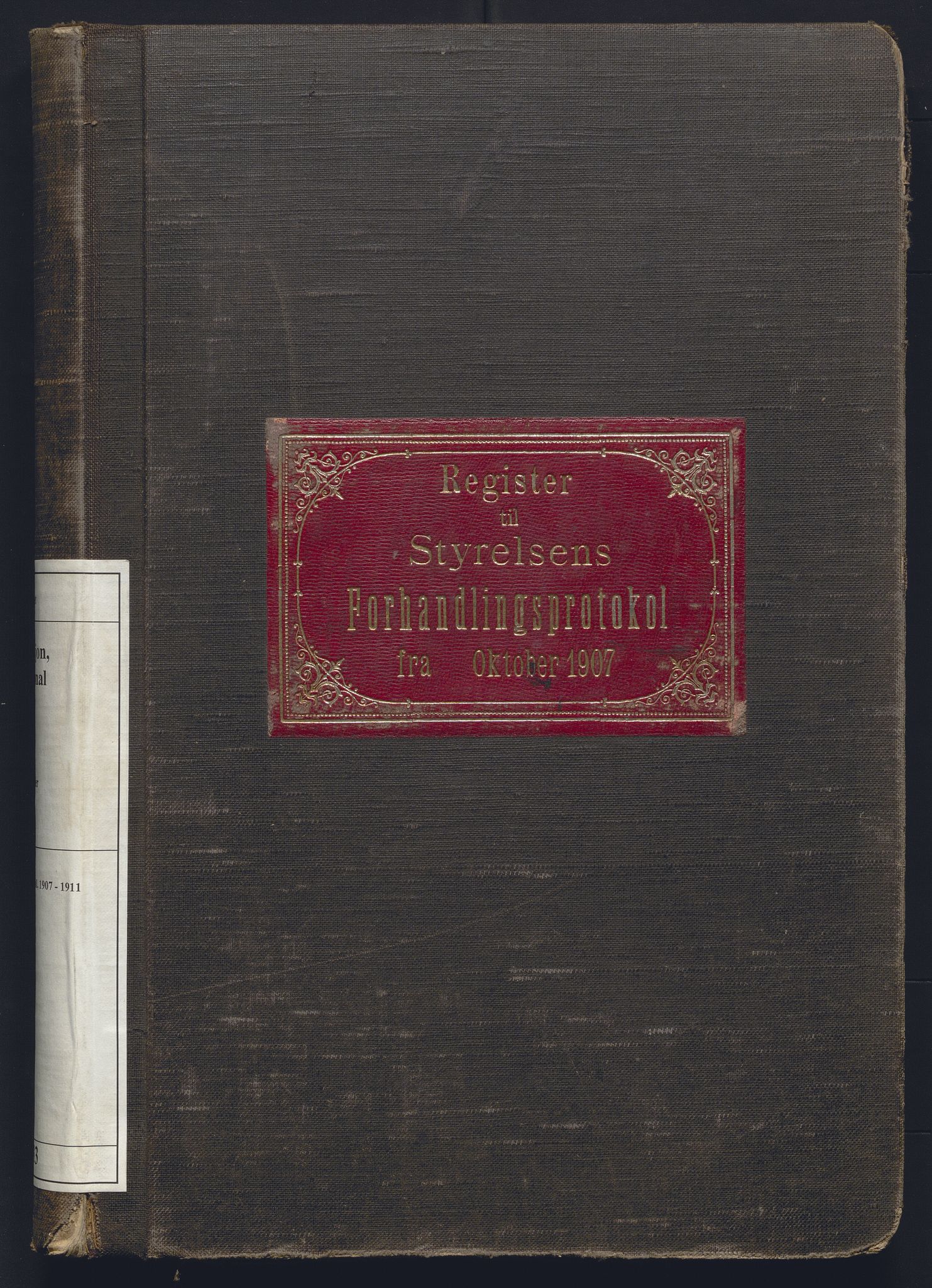 Norges statsbaner, Administrasjons- økonomi- og personalavdelingen, AV/RA-S-3412/A/Aa/L0033: Register til forhandlingsprotokoll, 1907-1911