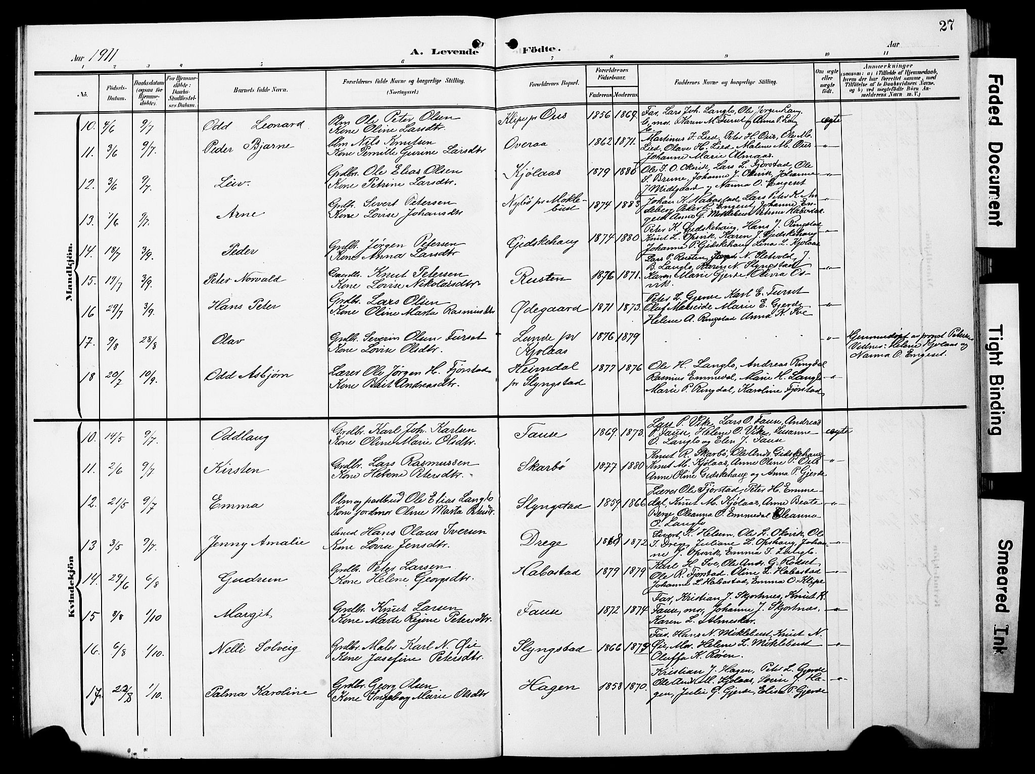 Ministerialprotokoller, klokkerbøker og fødselsregistre - Møre og Romsdal, AV/SAT-A-1454/520/L0293: Klokkerbok nr. 520C05, 1902-1923, s. 27