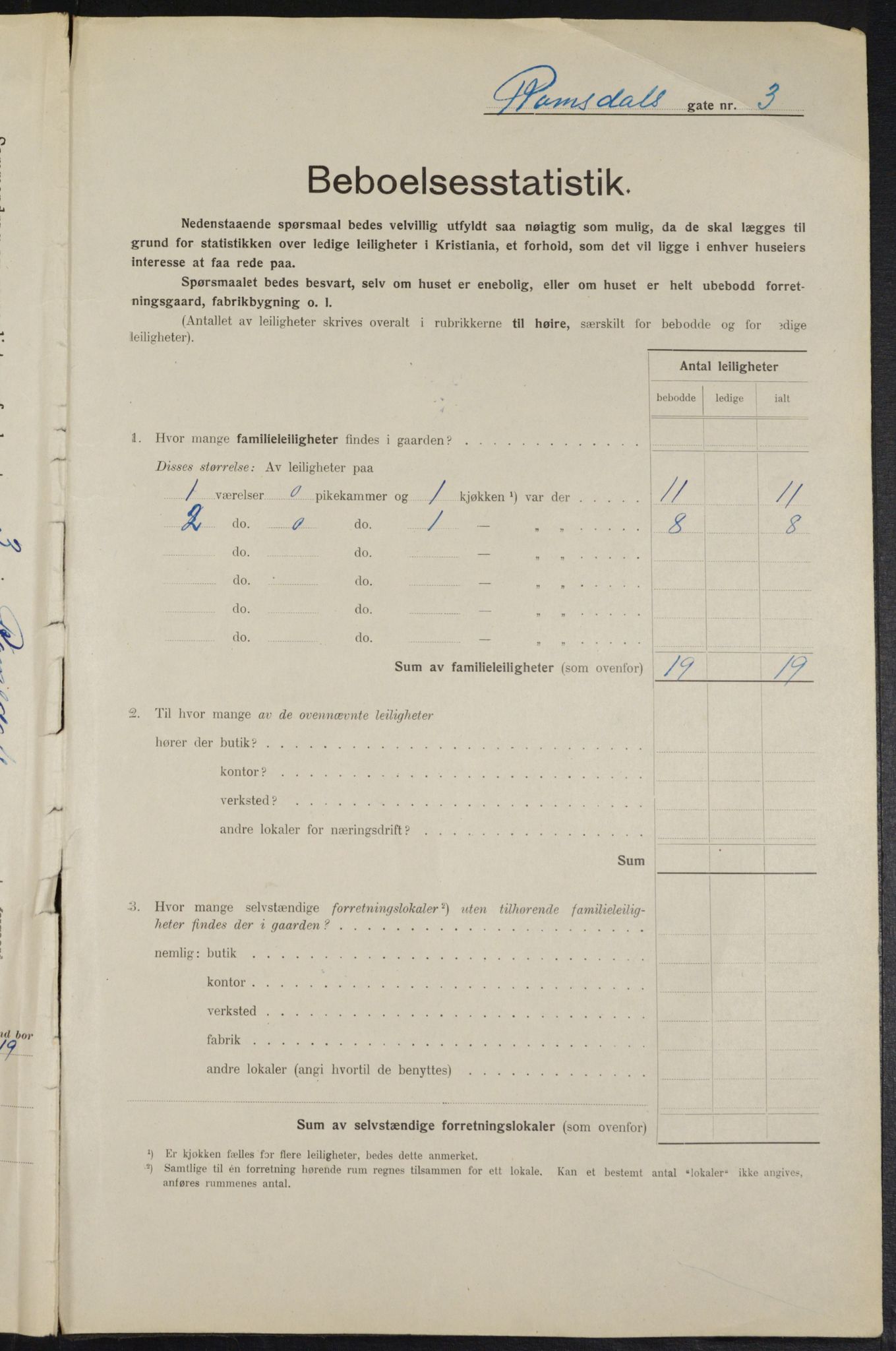 OBA, Kommunal folketelling 1.2.1914 for Kristiania, 1914, s. 83100