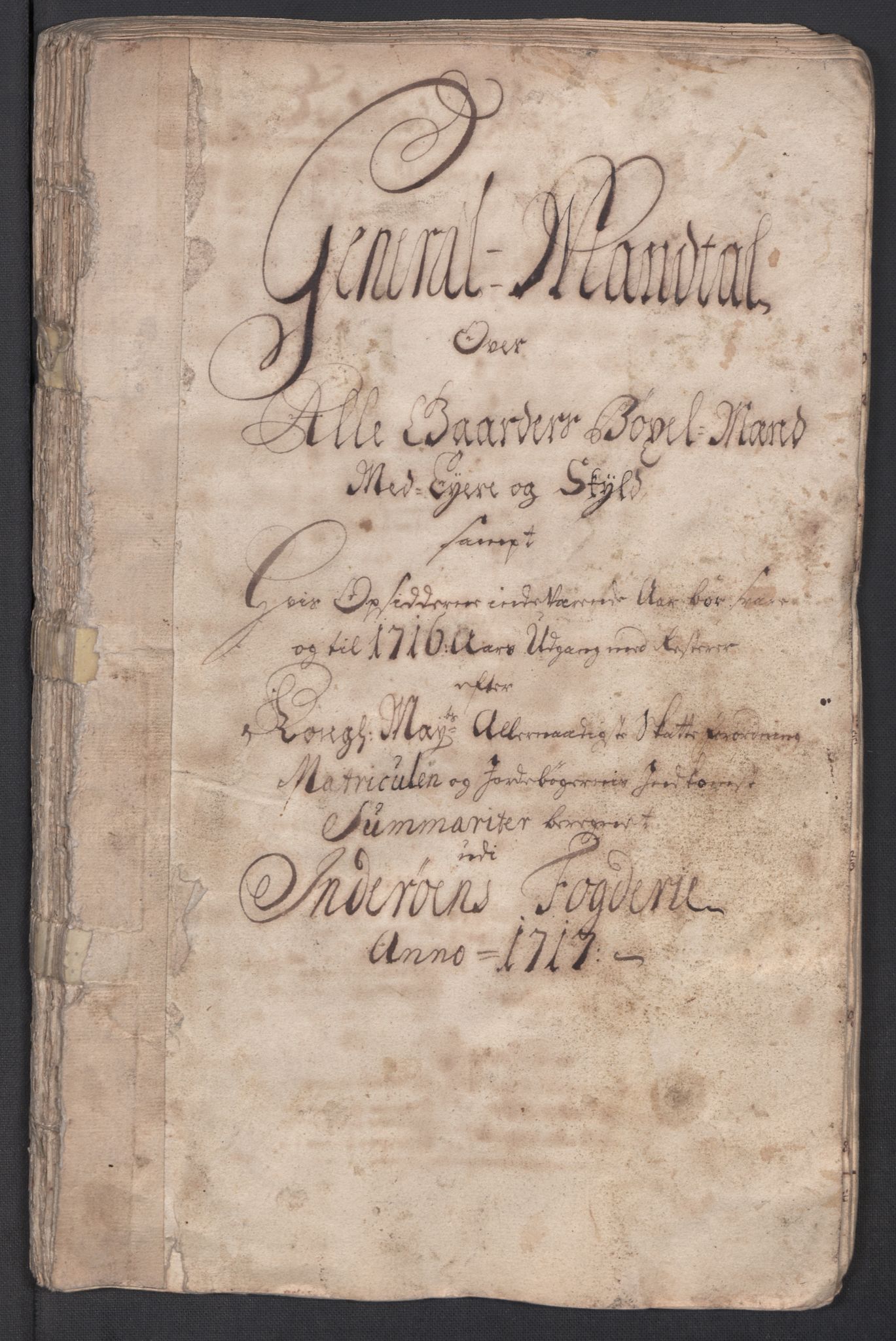 Rentekammeret inntil 1814, Reviderte regnskaper, Fogderegnskap, AV/RA-EA-4092/R63/L4325: Fogderegnskap Inderøy, 1717, s. 19
