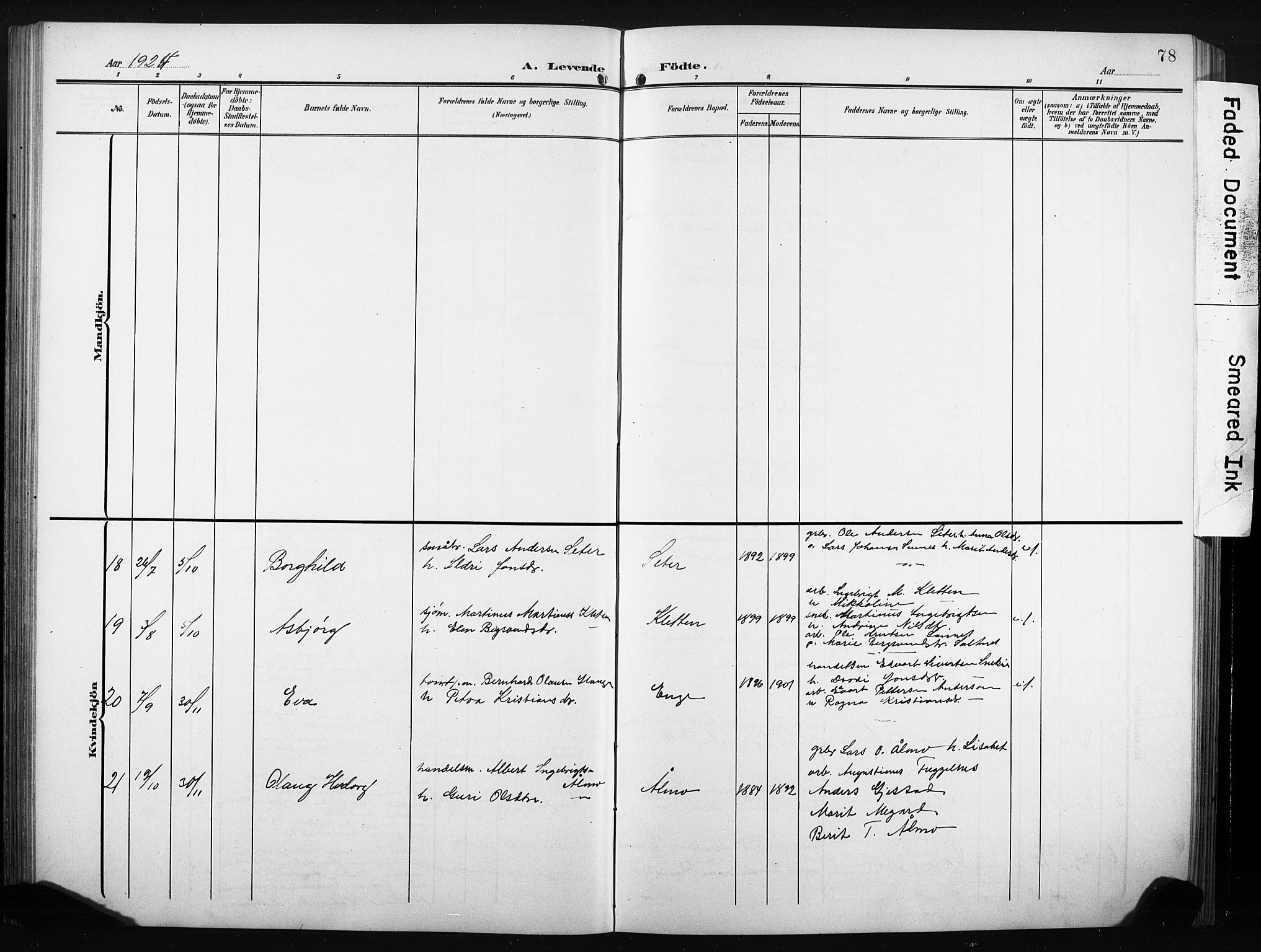 Ministerialprotokoller, klokkerbøker og fødselsregistre - Møre og Romsdal, AV/SAT-A-1454/580/L0927: Klokkerbok nr. 580C02, 1904-1932, s. 78