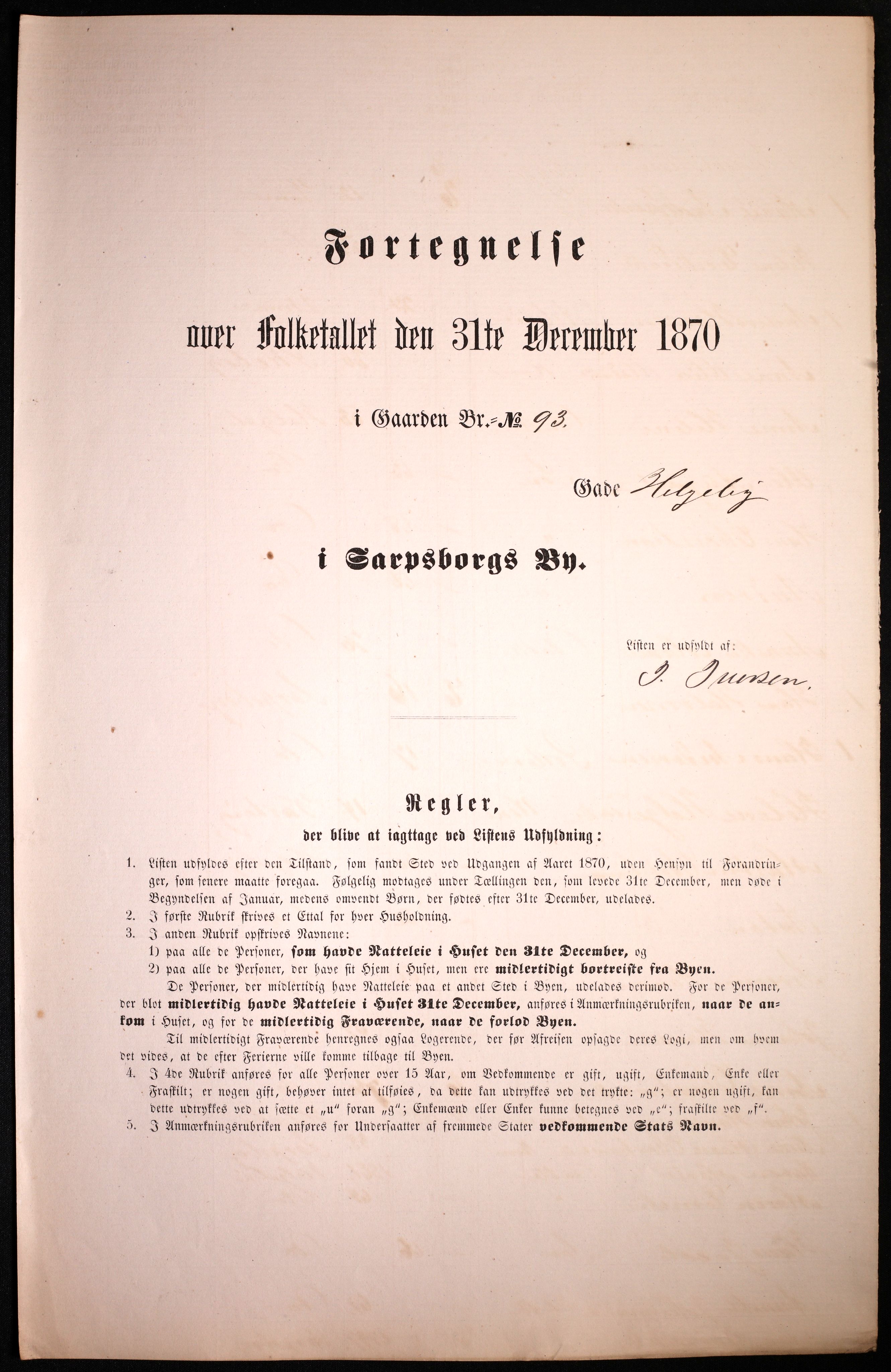 RA, Folketelling 1870 for 0102 Sarpsborg kjøpstad, 1870, s. 431
