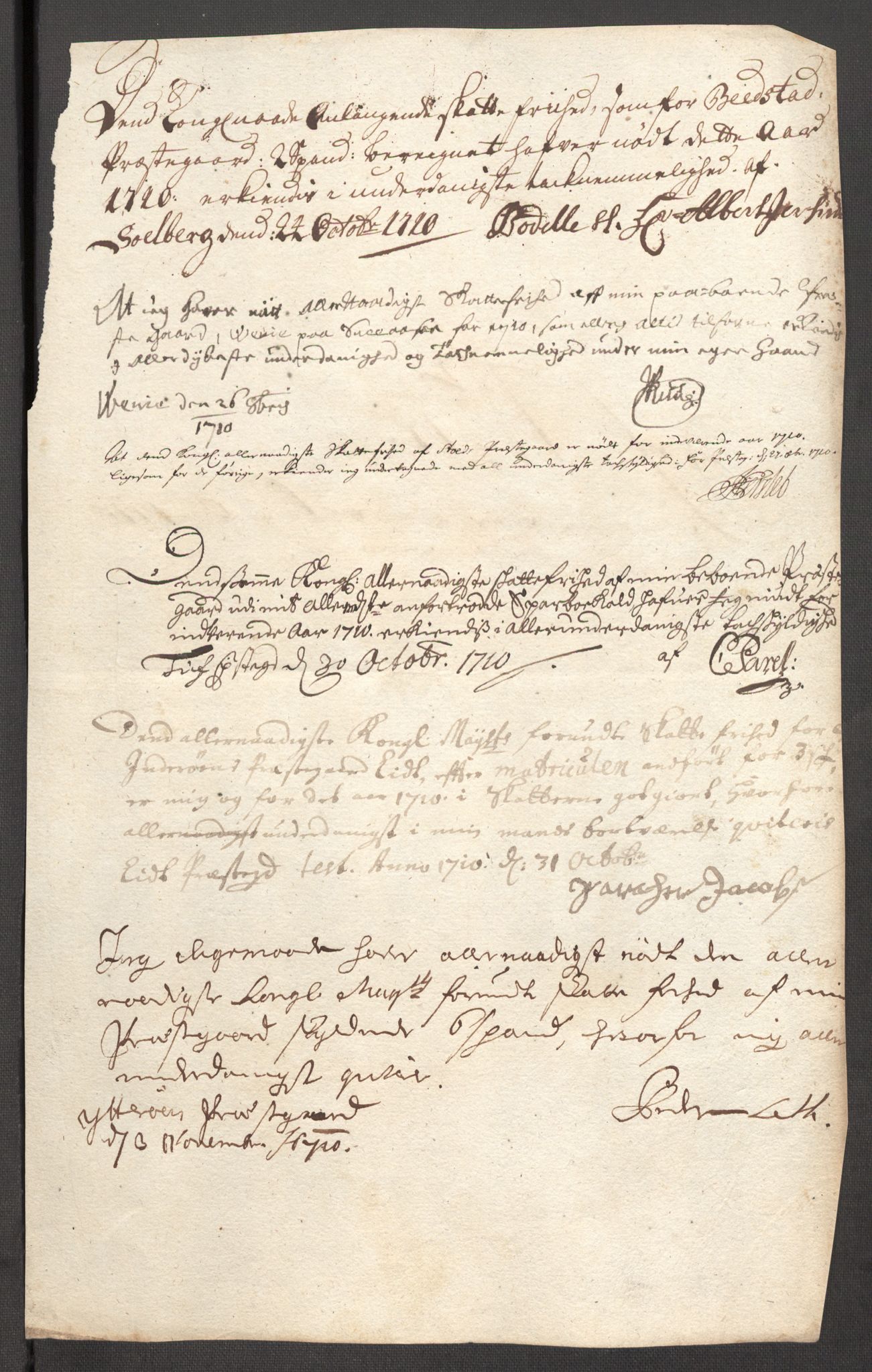 Rentekammeret inntil 1814, Reviderte regnskaper, Fogderegnskap, RA/EA-4092/R63/L4318: Fogderegnskap Inderøy, 1710, s. 181