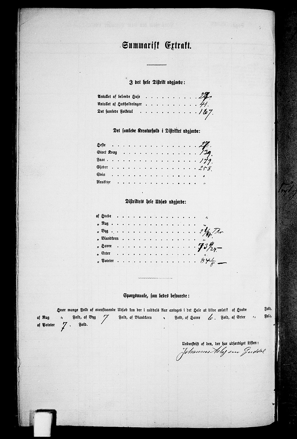 RA, Folketelling 1865 for 1046P Sirdal prestegjeld, 1865, s. 63