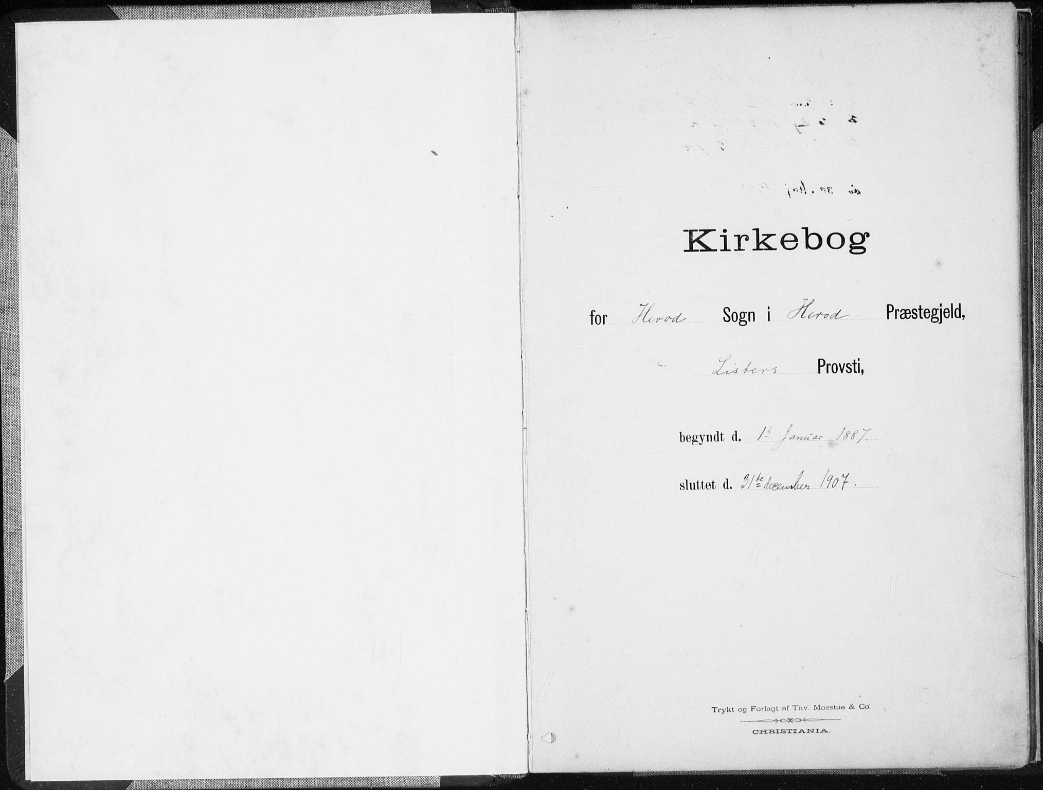 Herad sokneprestkontor, SAK/1111-0018/F/Fa/Faa/L0006: Ministerialbok nr. A 6, 1887-1907