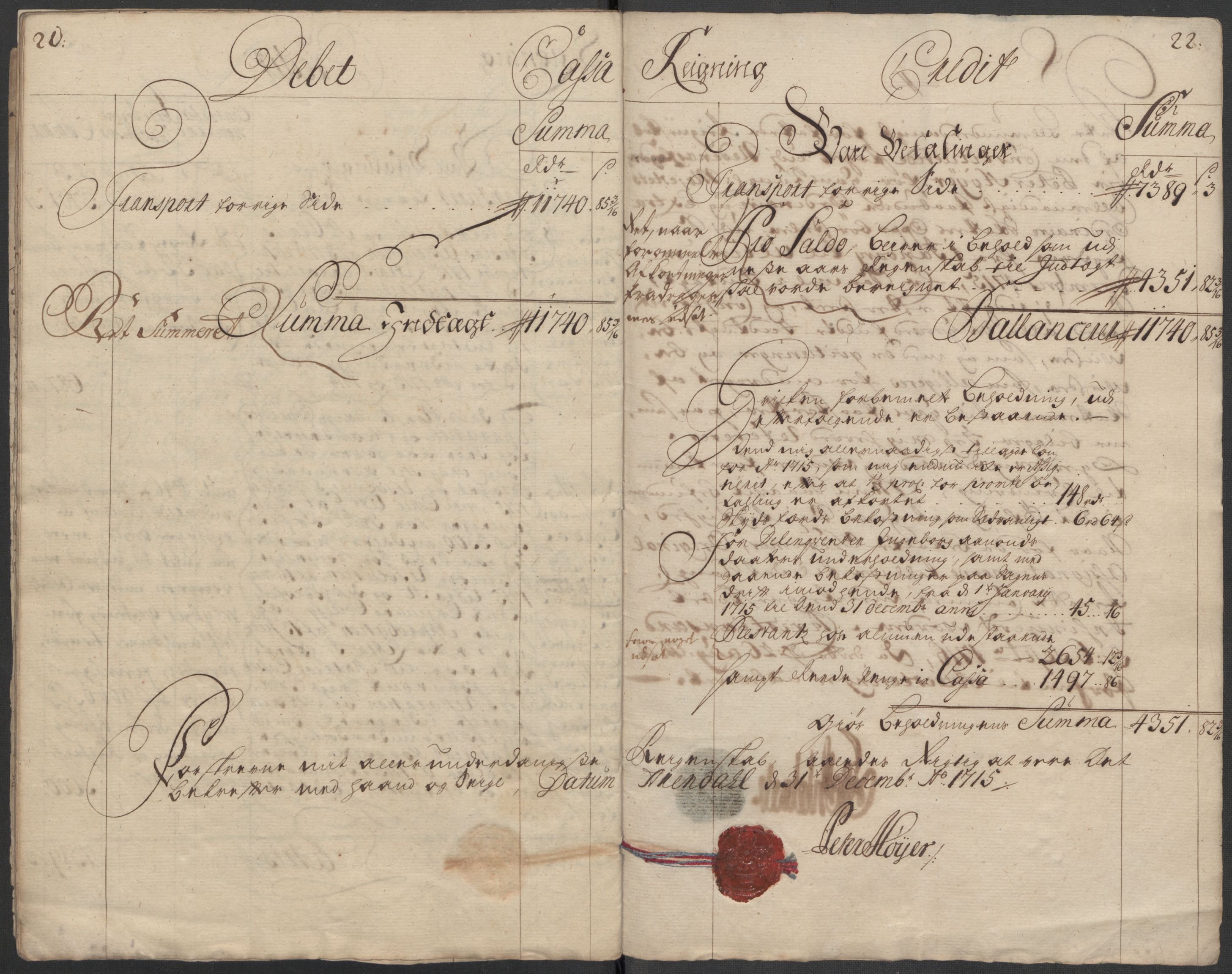 Rentekammeret inntil 1814, Reviderte regnskaper, Fogderegnskap, AV/RA-EA-4092/R39/L2323: Fogderegnskap Nedenes, 1715, s. 14