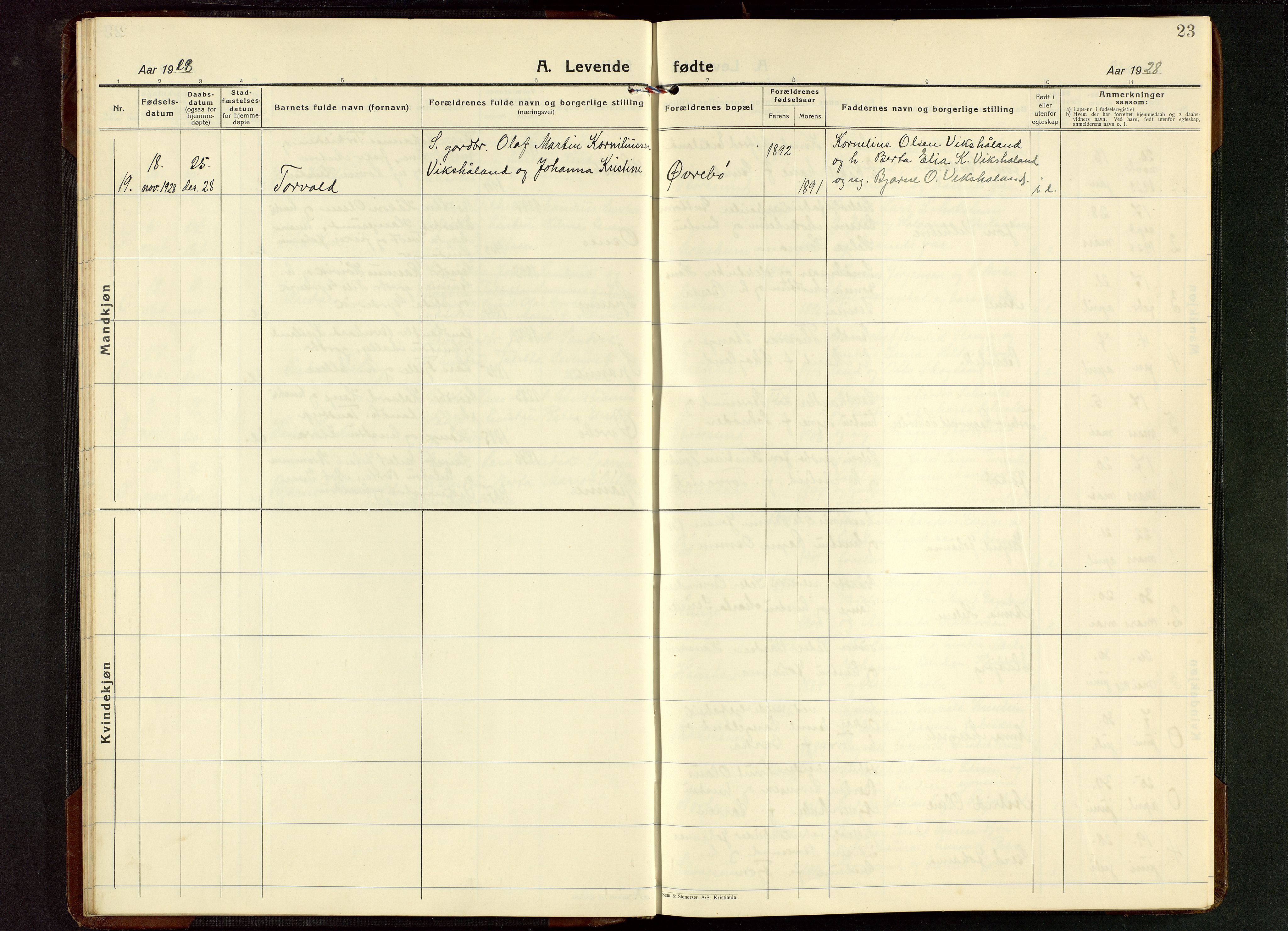 Torvastad sokneprestkontor, AV/SAST-A -101857/H/Ha/Hab/L0009: Klokkerbok nr. B 9, 1924-1949, s. 23