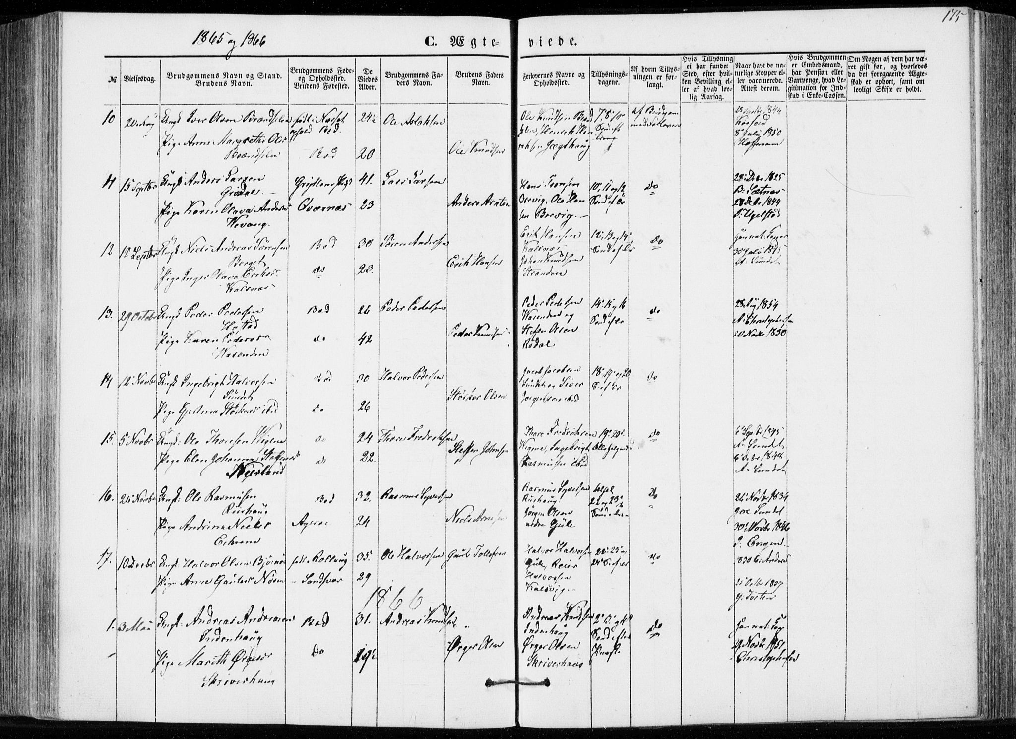 Ministerialprotokoller, klokkerbøker og fødselsregistre - Møre og Romsdal, SAT/A-1454/566/L0767: Ministerialbok nr. 566A06, 1852-1868, s. 175