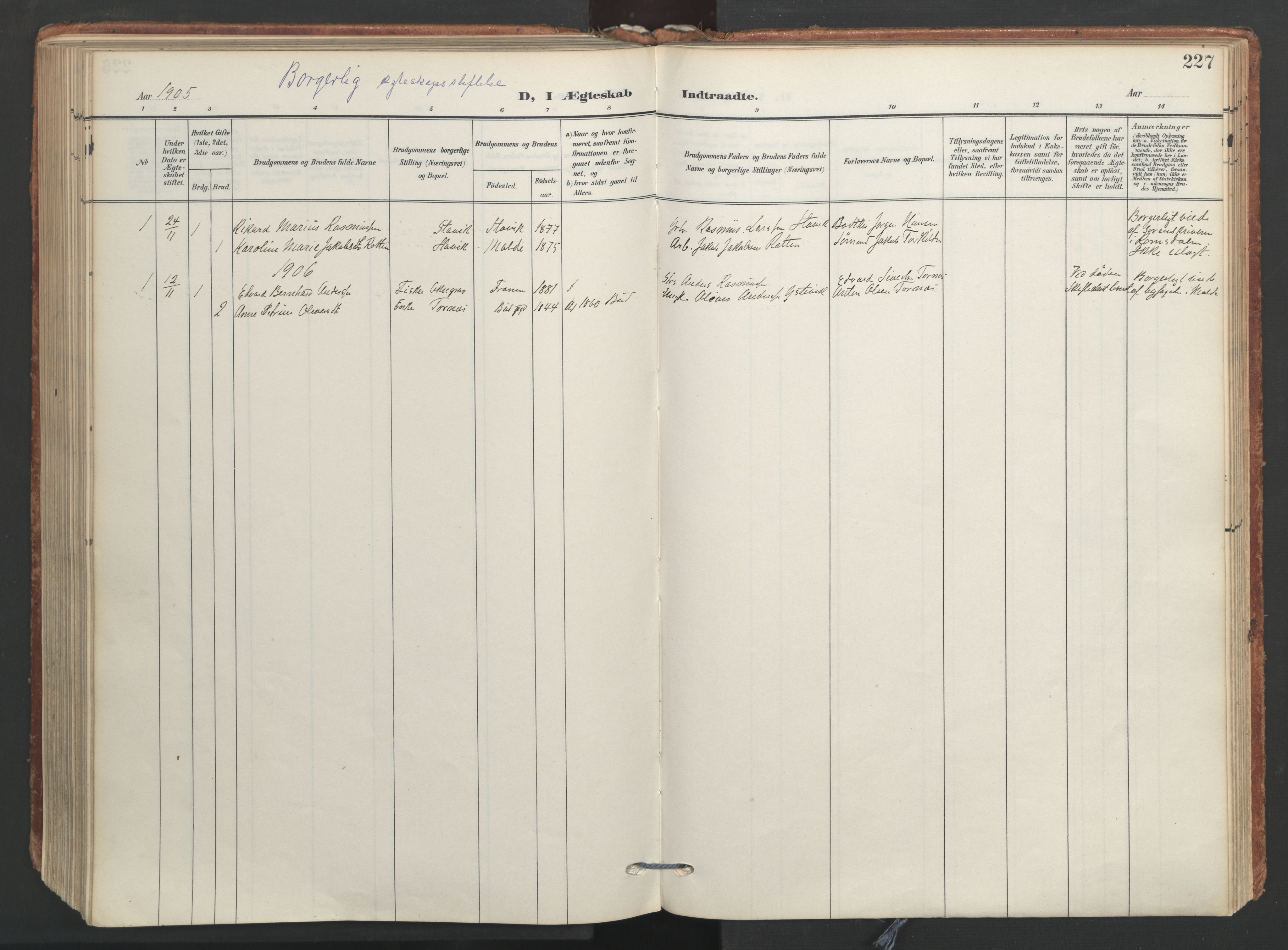 Ministerialprotokoller, klokkerbøker og fødselsregistre - Møre og Romsdal, AV/SAT-A-1454/565/L0751: Ministerialbok nr. 565A05, 1905-1979, s. 227