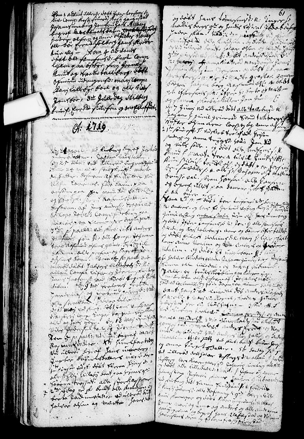 Skjeberg prestekontor Kirkebøker, SAO/A-10923/F/Fa/L0001: Ministerialbok nr. I 1, 1702-1725, s. 61