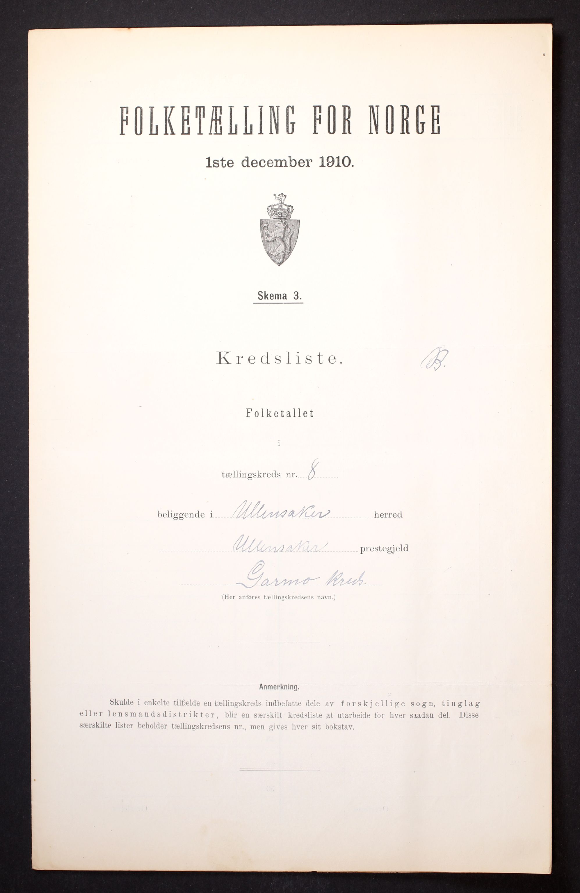 RA, Folketelling 1910 for 0235 Ullensaker herred, 1910, s. 41