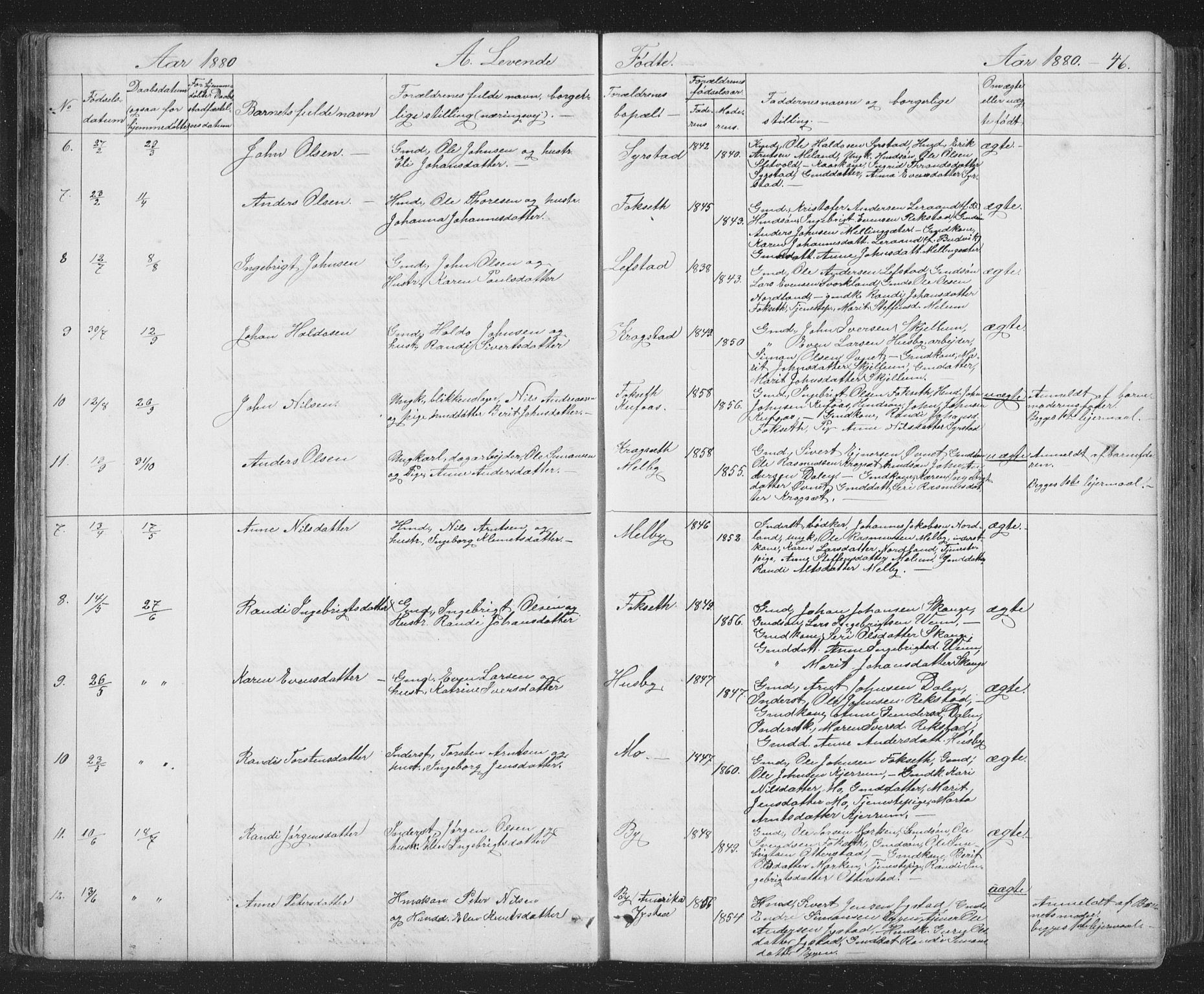 Ministerialprotokoller, klokkerbøker og fødselsregistre - Sør-Trøndelag, SAT/A-1456/667/L0798: Klokkerbok nr. 667C03, 1867-1929, s. 46
