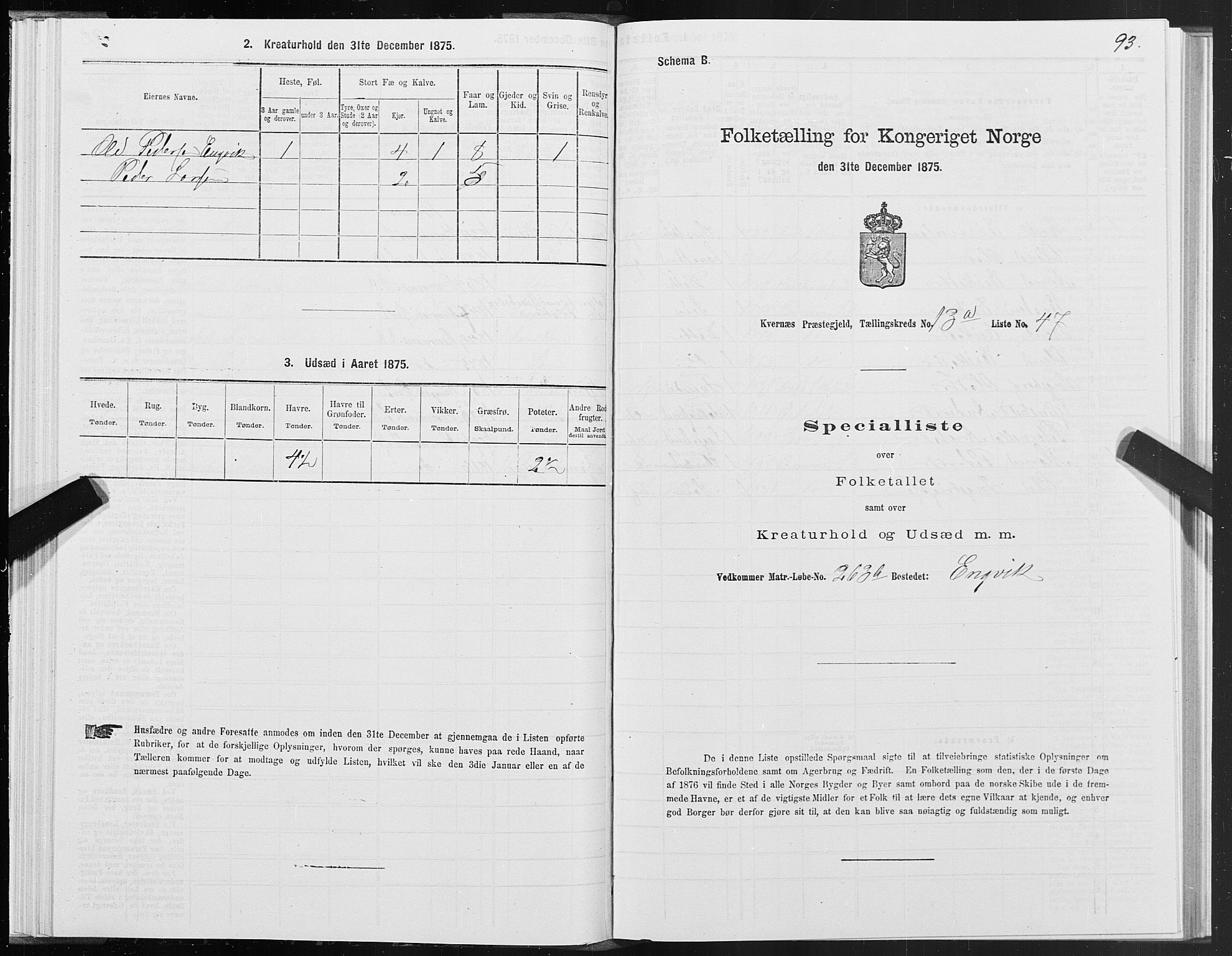 SAT, Folketelling 1875 for 1553P Kvernes prestegjeld, 1875, s. 7093