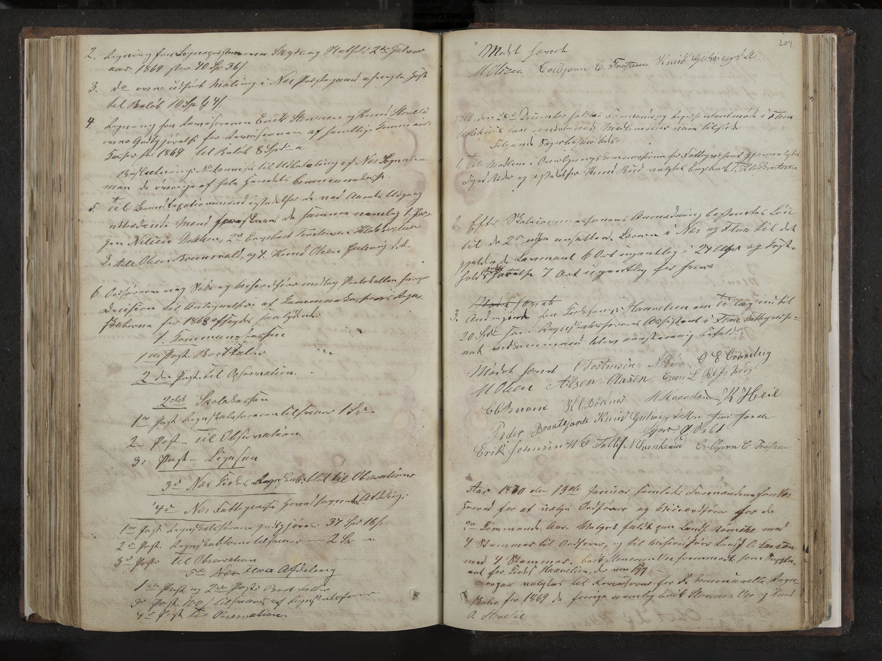 Nes formannskap og sentraladministrasjon, IKAK/0616021-1/A/Aa/L0001: Møtebok med register, 1838-1875, s. 204