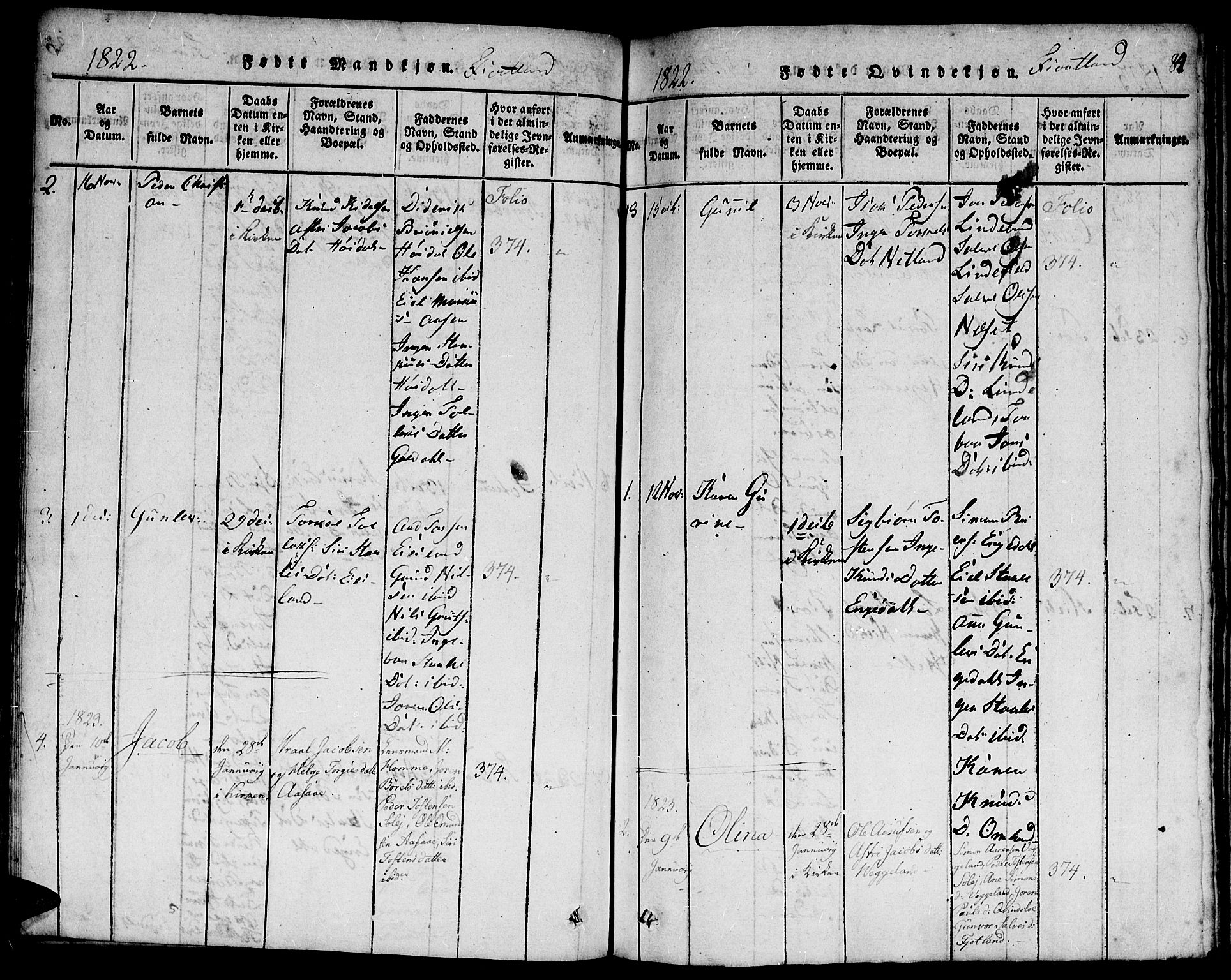 Hægebostad sokneprestkontor, AV/SAK-1111-0024/F/Fa/Faa/L0002: Ministerialbok nr. A 2 /3, 1816-1825, s. 84