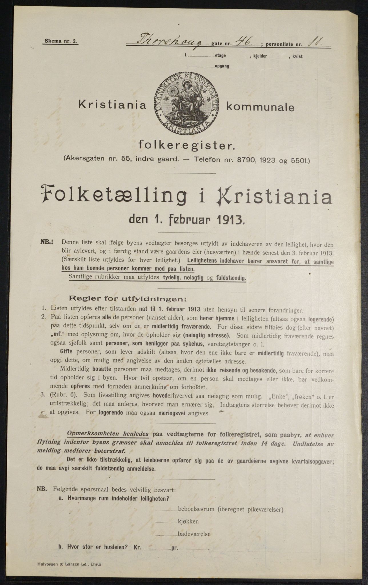 OBA, Kommunal folketelling 1.2.1913 for Kristiania, 1913, s. 114979