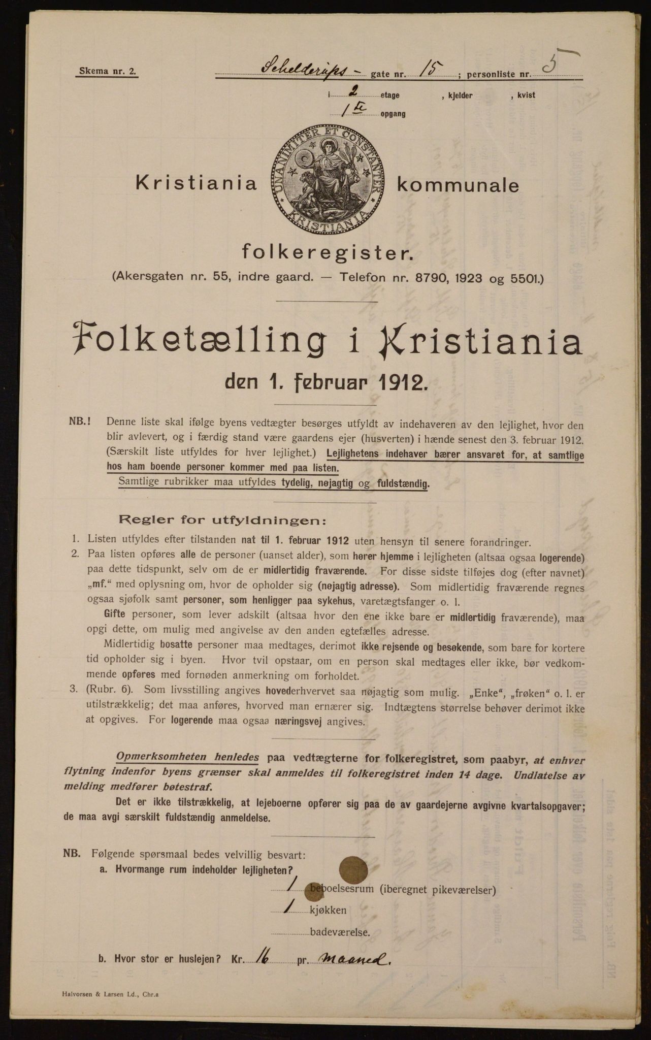 OBA, Kommunal folketelling 1.2.1912 for Kristiania, 1912, s. 96301