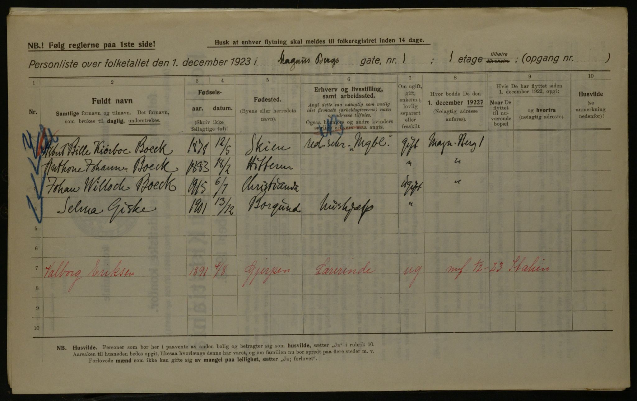 OBA, Kommunal folketelling 1.12.1923 for Kristiania, 1923, s. 65675