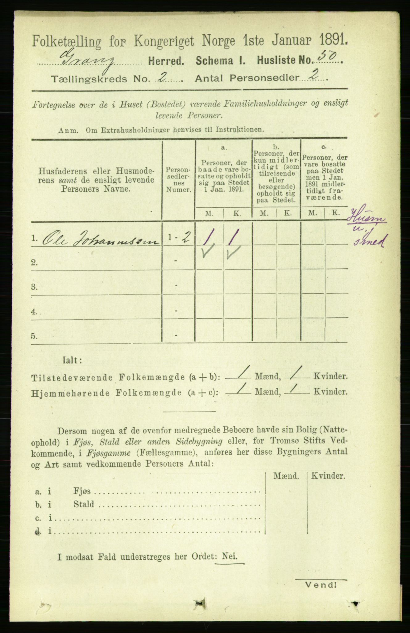 RA, Folketelling 1891 for 1742 Grong herred, 1891, s. 719