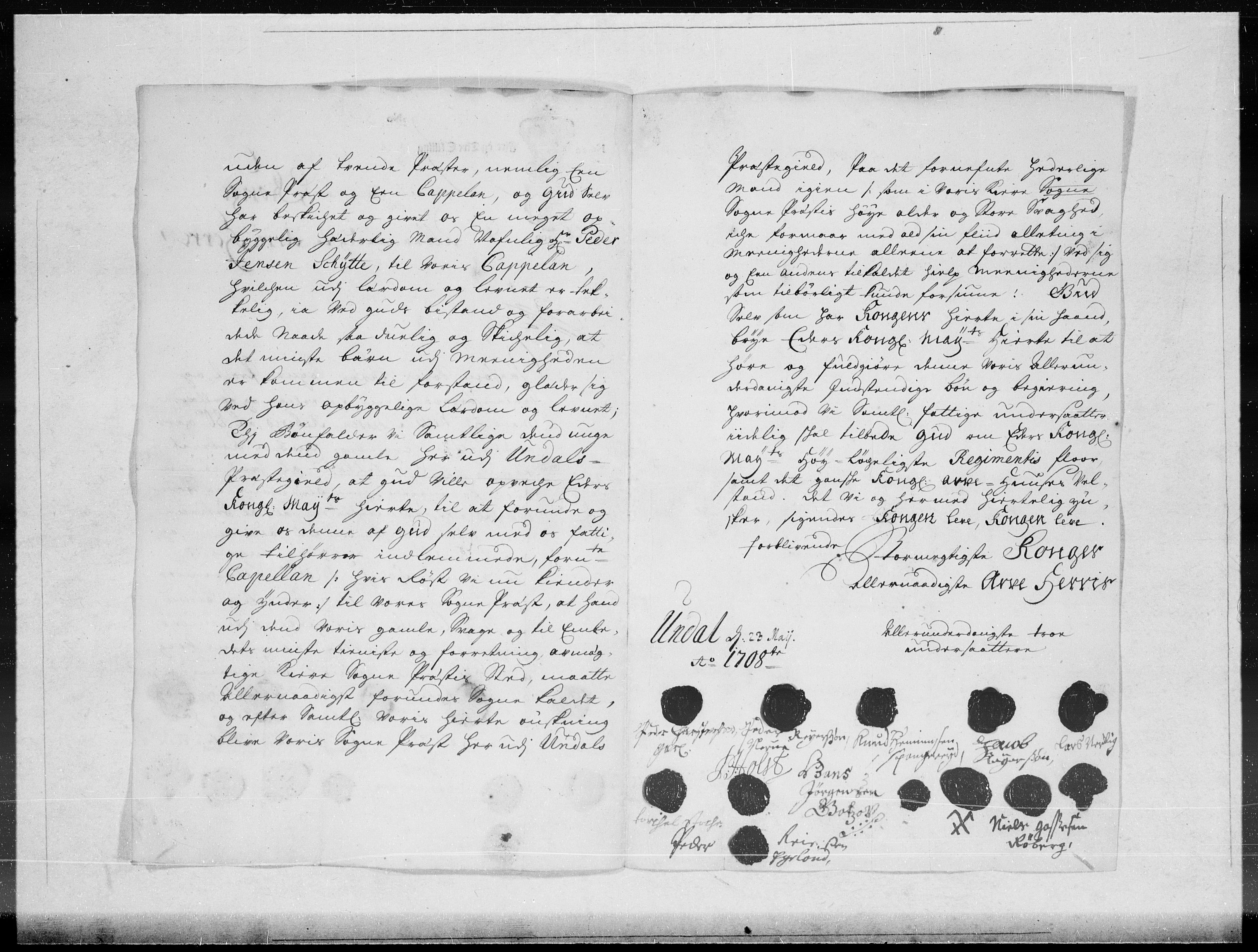 Danske Kanselli 1572-1799, AV/RA-EA-3023/F/Fc/Fcc/Fcca/L0066: Norske innlegg 1572-1799, 1708, s. 221