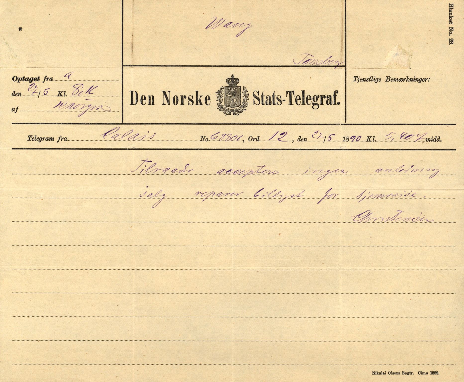 Pa 63 - Østlandske skibsassuranceforening, VEMU/A-1079/G/Ga/L0025/0004: Havaridokumenter / Imanuel, Hefhi, Guldregn, Haabet, Harald, Windsor, 1890, s. 94