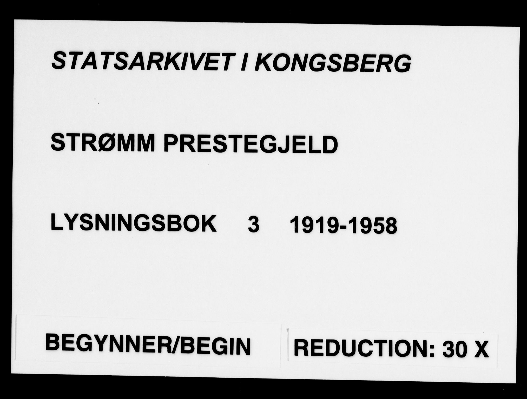 Strømm kirkebøker, AV/SAKO-A-322/H/Ha/L0003: Lysningsprotokoll nr. 3, 1919-1958