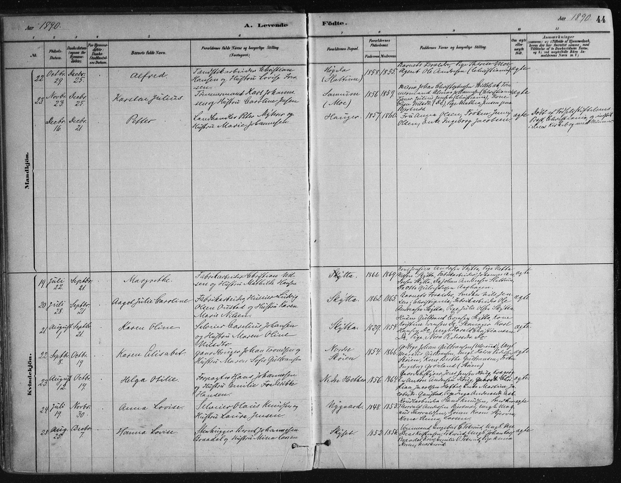Nittedal prestekontor Kirkebøker, AV/SAO-A-10365a/F/Fa/L0007: Ministerialbok nr. I 7, 1879-1901, s. 44