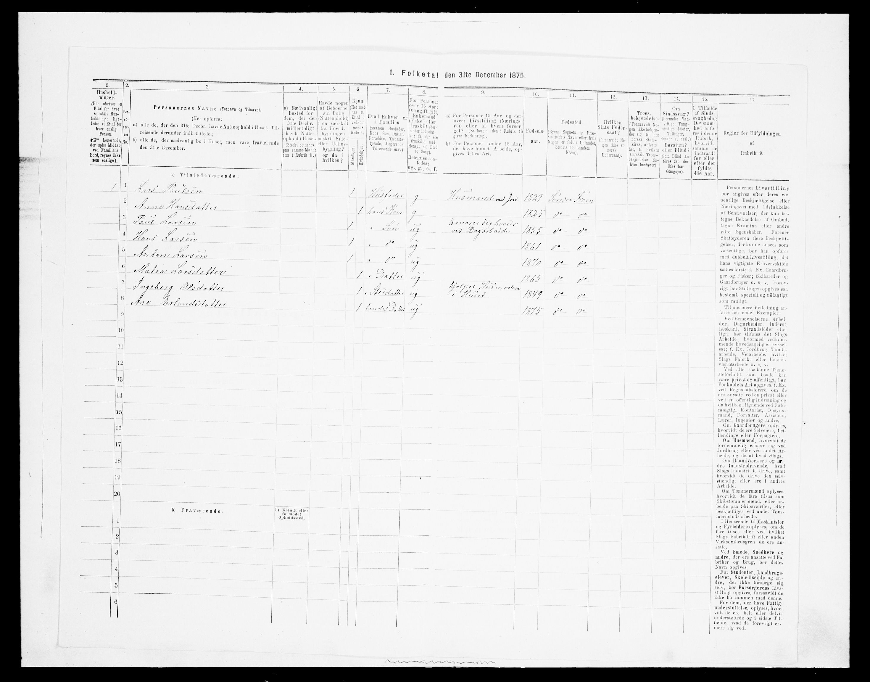 SAH, Folketelling 1875 for 0519P Sør-Fron prestegjeld, 1875, s. 697