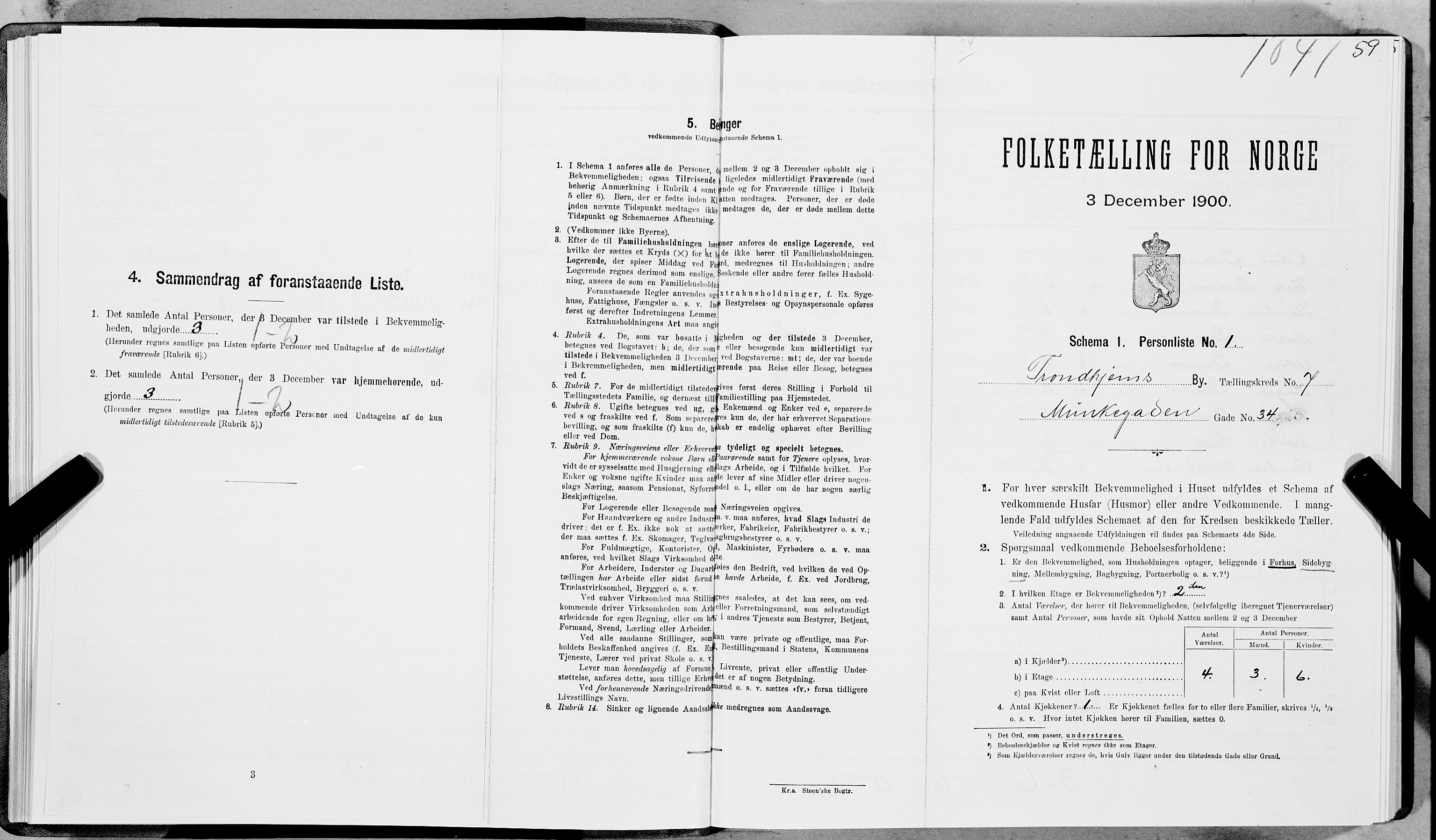 SAT, Folketelling 1900 for 1601 Trondheim kjøpstad, 1900, s. 1116