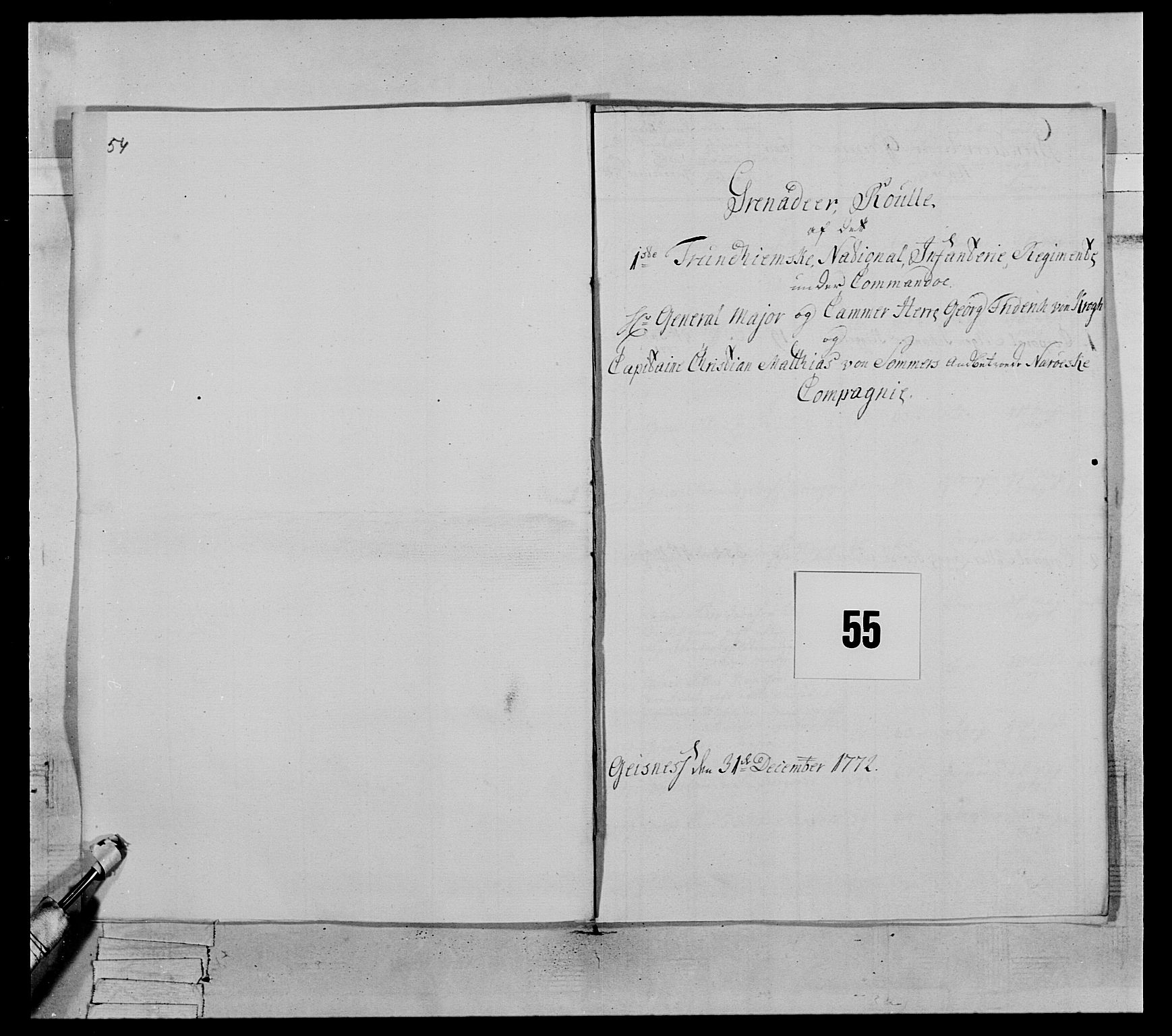 Generalitets- og kommissariatskollegiet, Det kongelige norske kommissariatskollegium, AV/RA-EA-5420/E/Eh/L0071: 1. Trondheimske nasjonale infanteriregiment, 1769-1772, s. 394