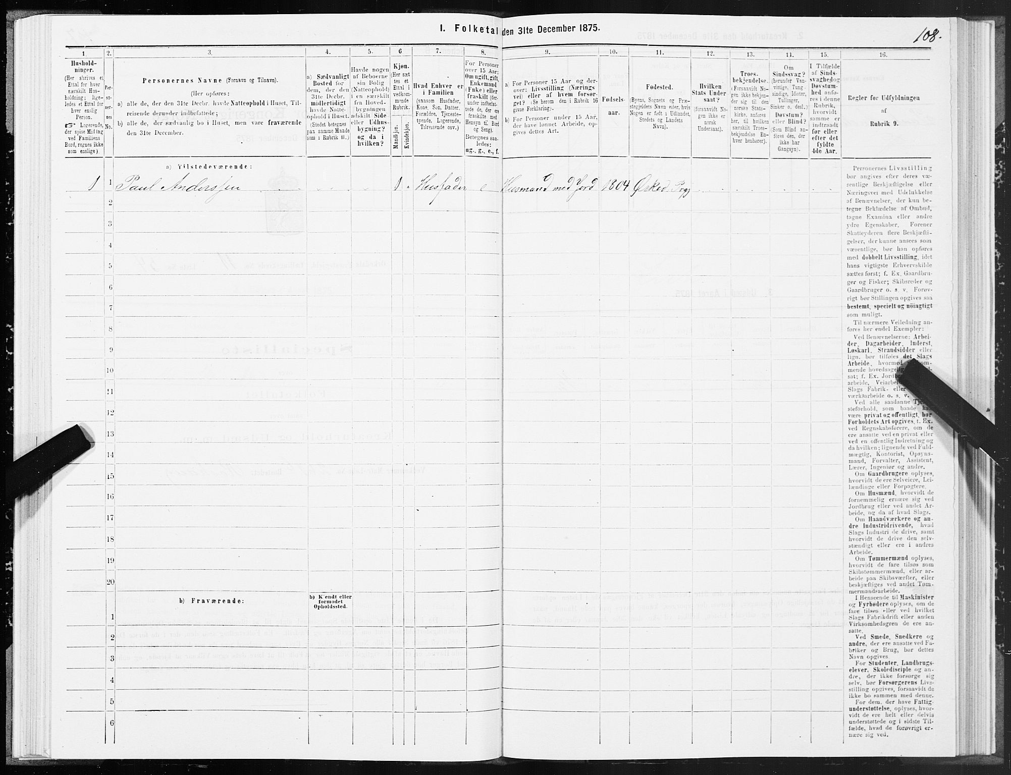 SAT, Folketelling 1875 for 1638P Orkdal prestegjeld, 1875, s. 6108